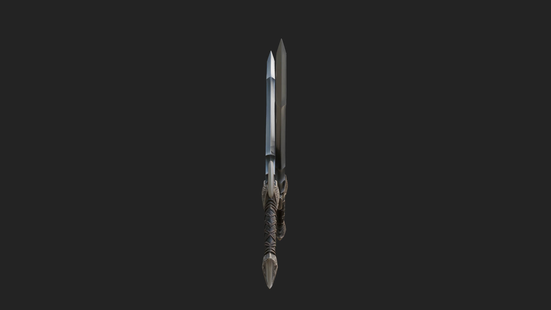 Winged Hilt Longsword Model Design 2 3D Print Model 3D Model