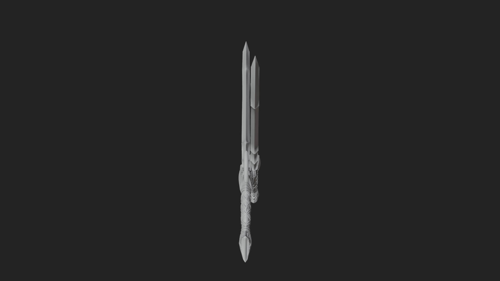 Winged Hilt Longsword Model Design 2 3D Print Model 3D Model