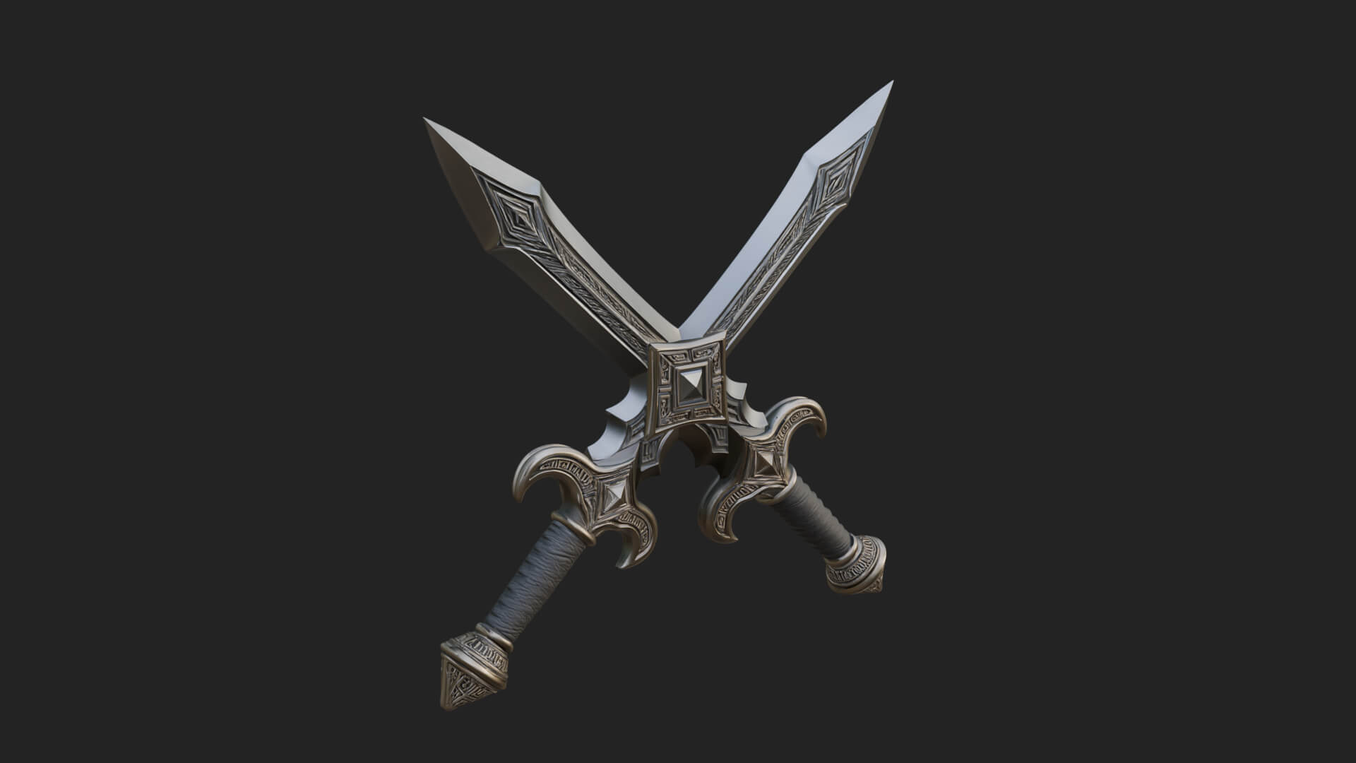 Winged Hilt Longsword Model Design 3 3D Print Model 3D Model
