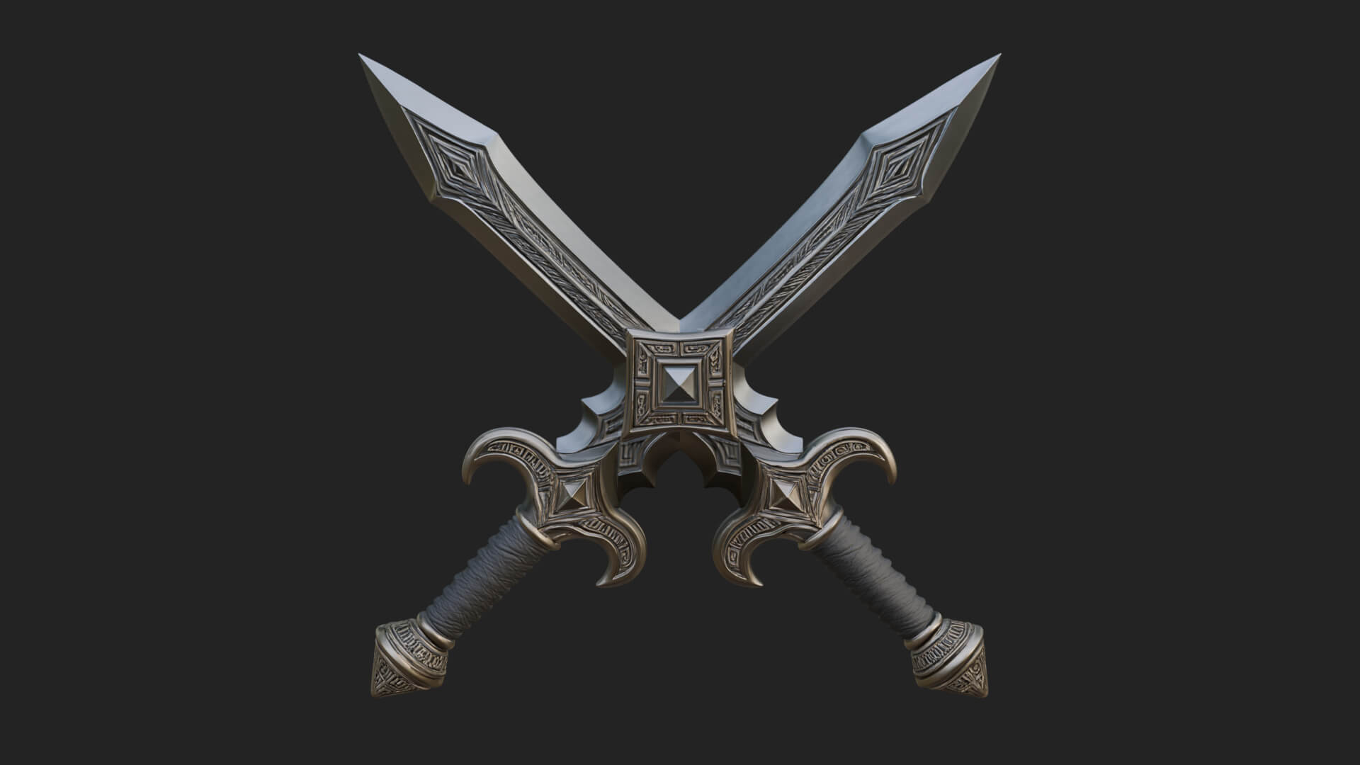 Winged Hilt Longsword Model Design 3 3D Print Model 3D Model