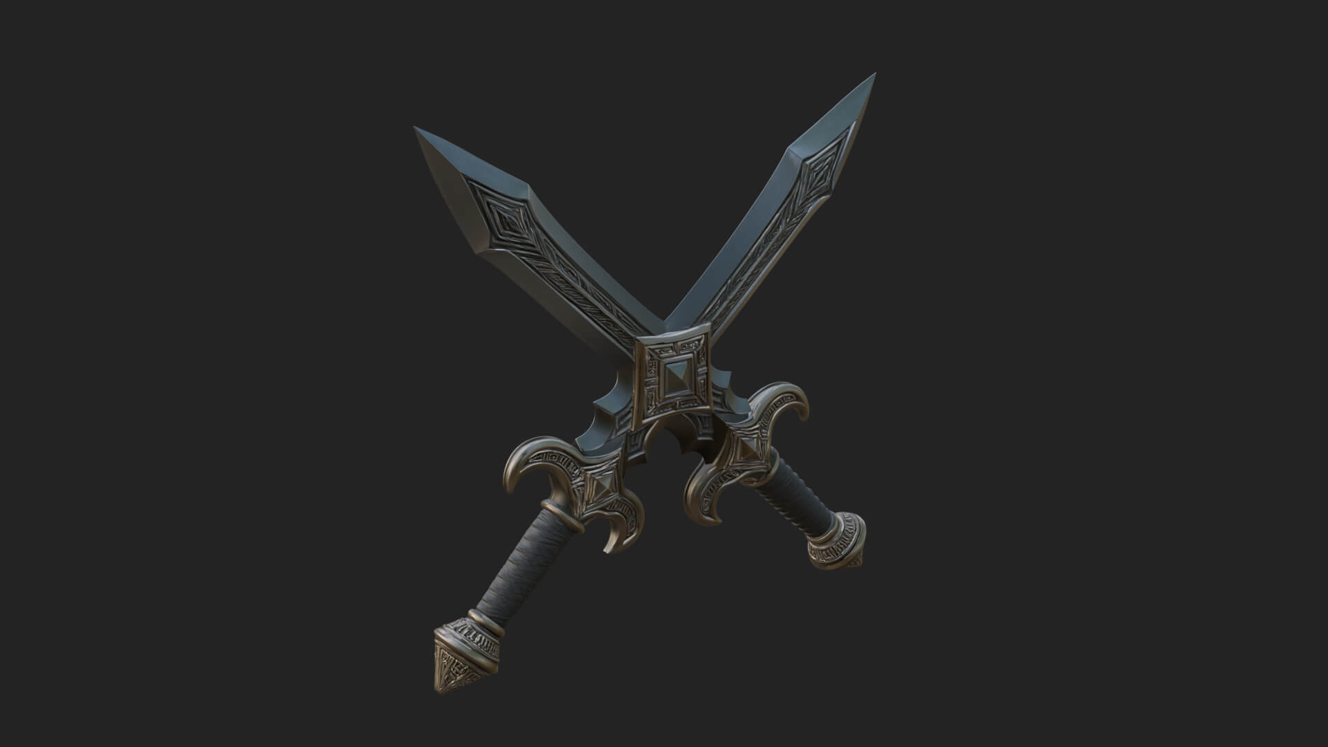 Winged Hilt Longsword Model Design 3 3D Print Model 3D Model