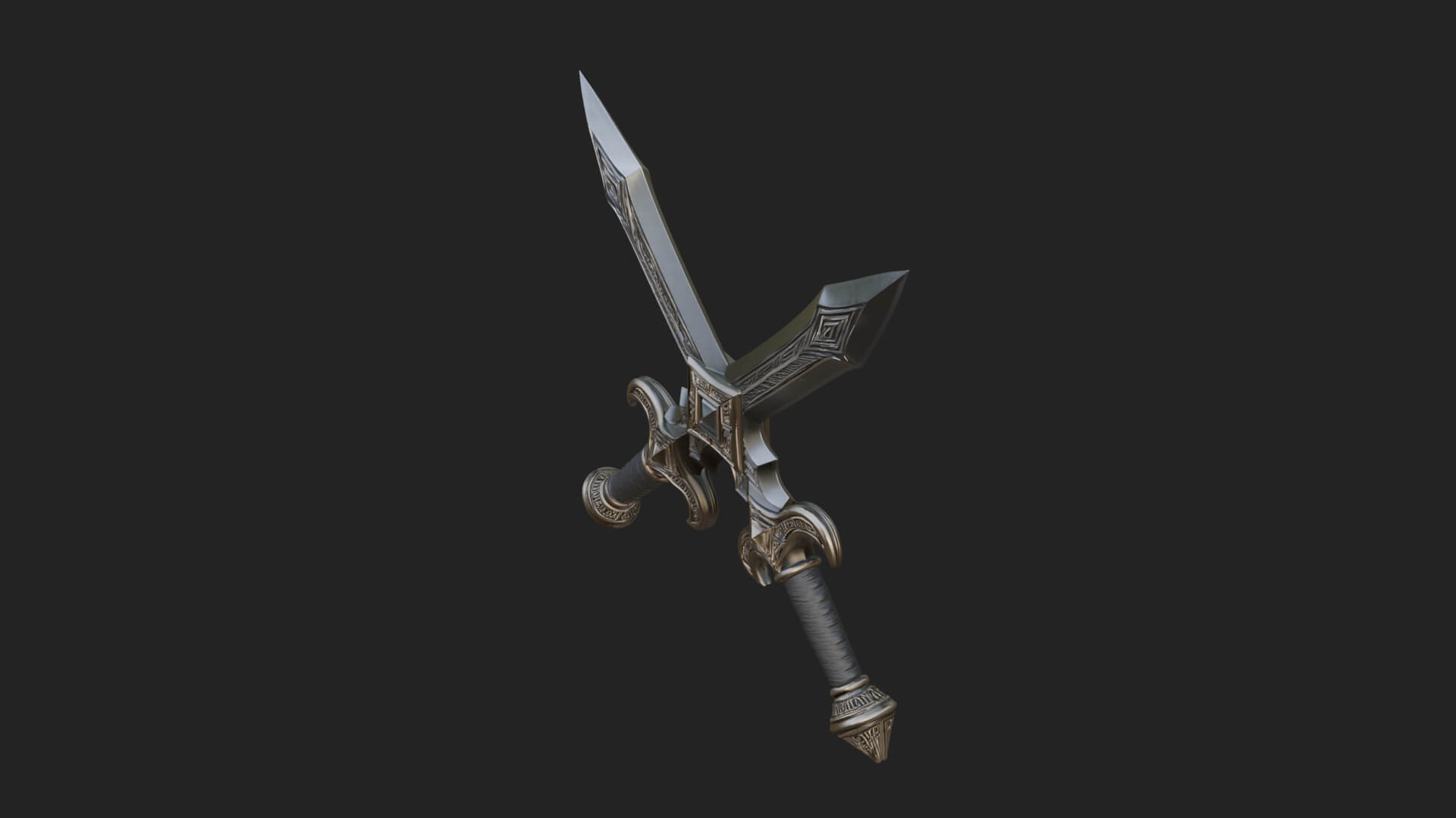 Winged Hilt Longsword Model Design 3 3D Print Model 3D Model