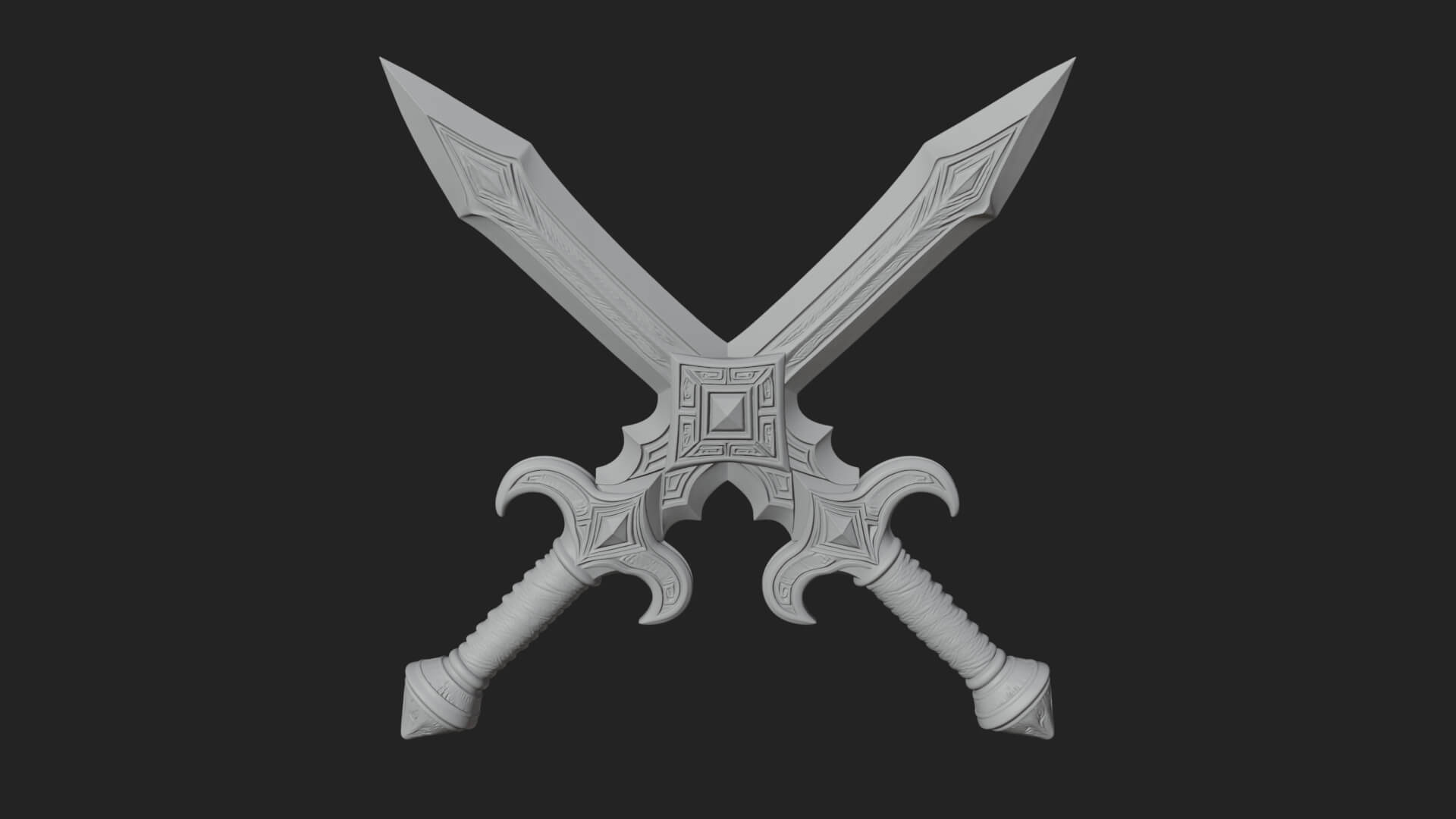 Winged Hilt Longsword Model Design 3 3D Print Model 3D Model