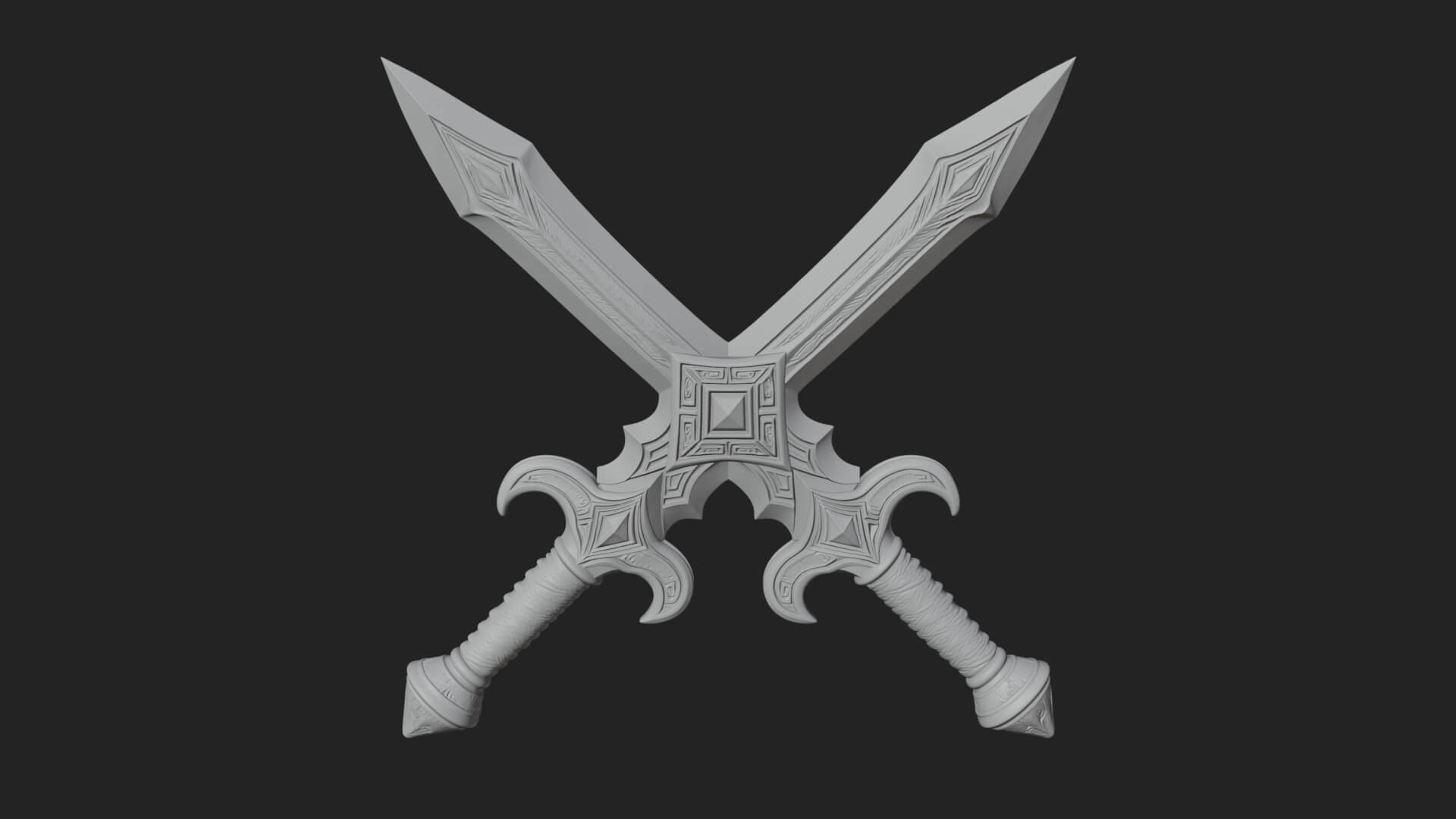 Winged Hilt Longsword Model Design 3 3D Print Model 3D Model