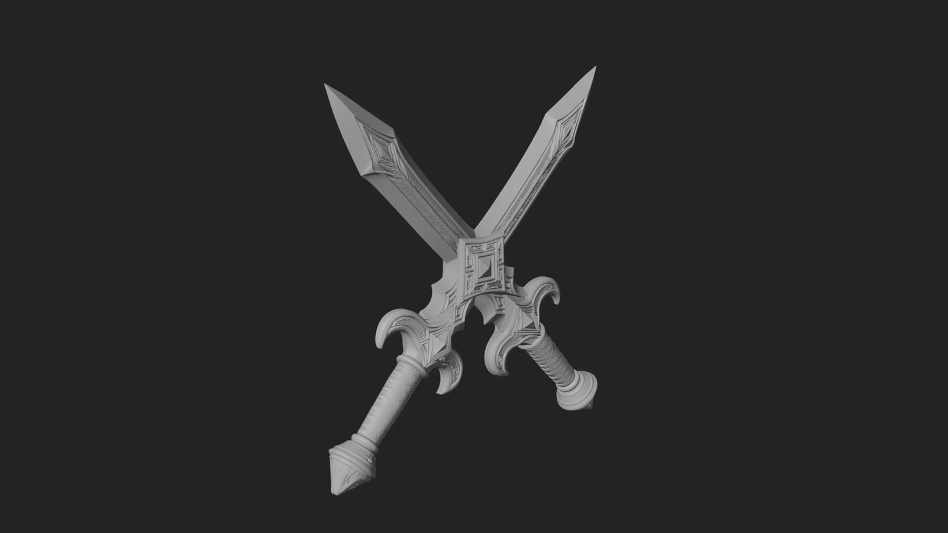 Winged Hilt Longsword Model Design 3 3D Print Model 3D Model
