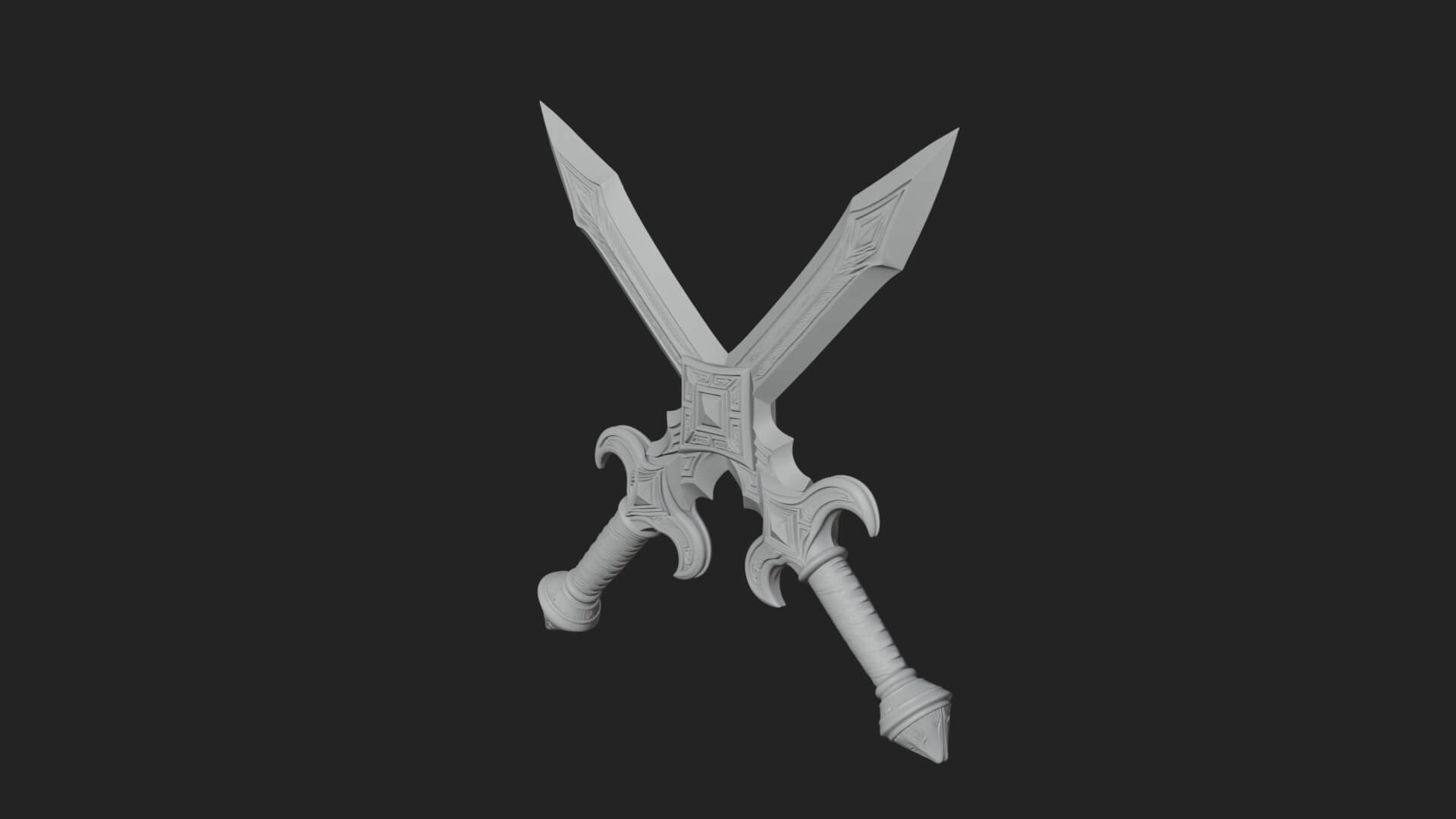Winged Hilt Longsword Model Design 3 3D Print Model 3D Model