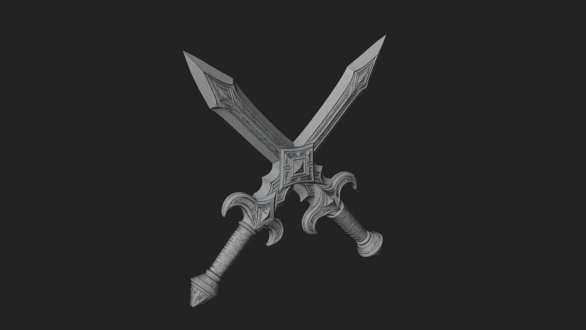 Winged Hilt Longsword Model Design 3 3D Print Model 3D Model