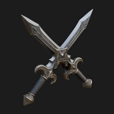 Winged Hilt Longsword Model Design 3 3D Print Model