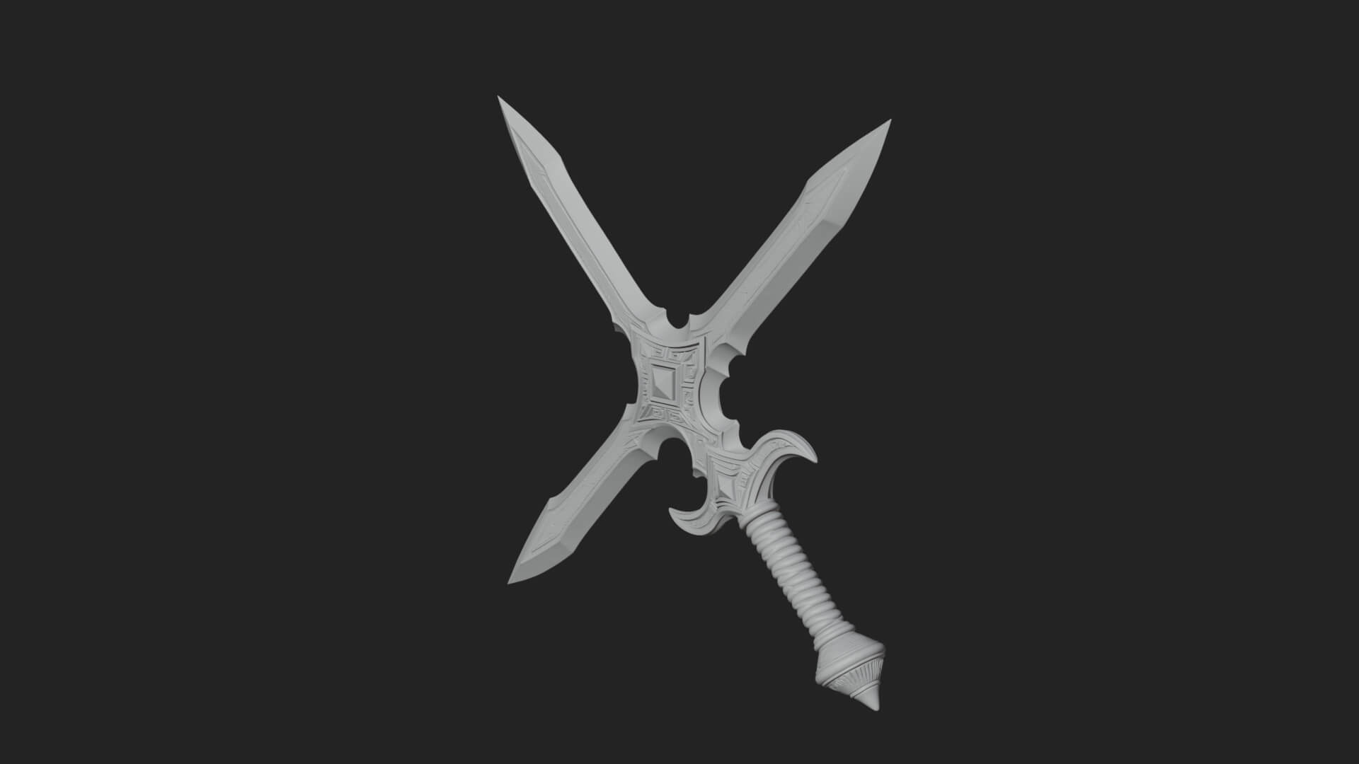 Winged Hilt Longsword Model Design 4 3D Print Model 3D Model