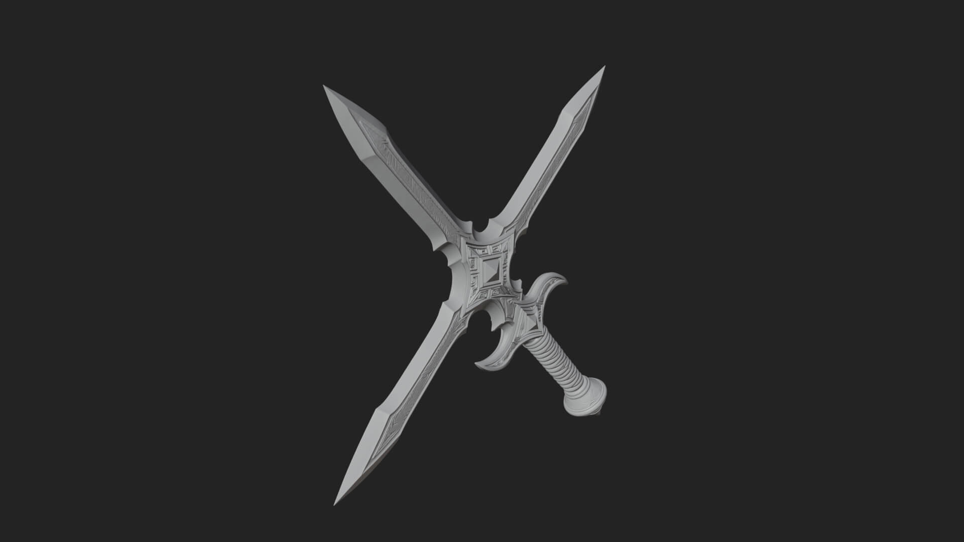 Winged Hilt Longsword Model Design 4 3D Print Model 3D Model