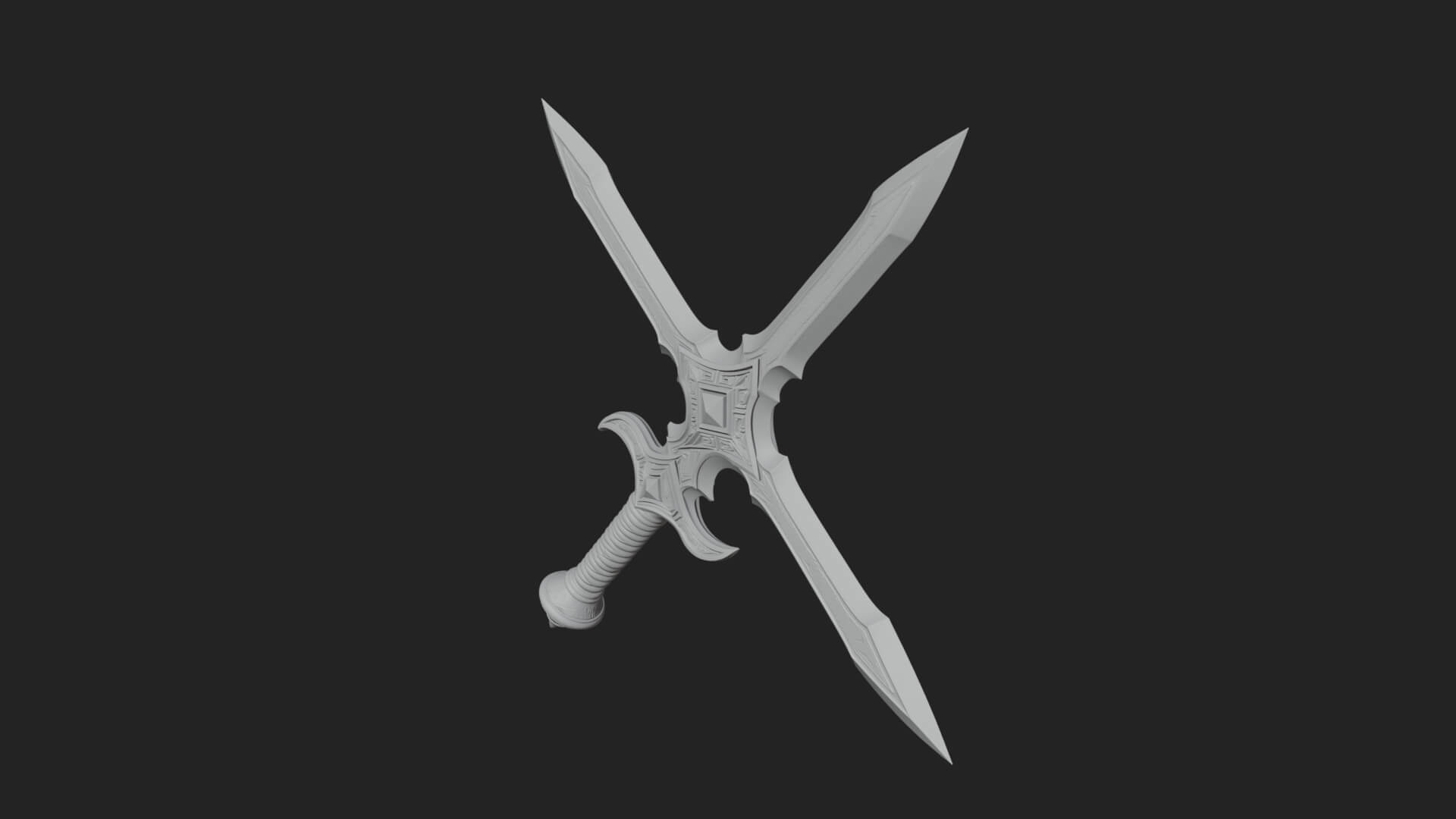 Winged Hilt Longsword Model Design 4 3D Print Model 3D Model