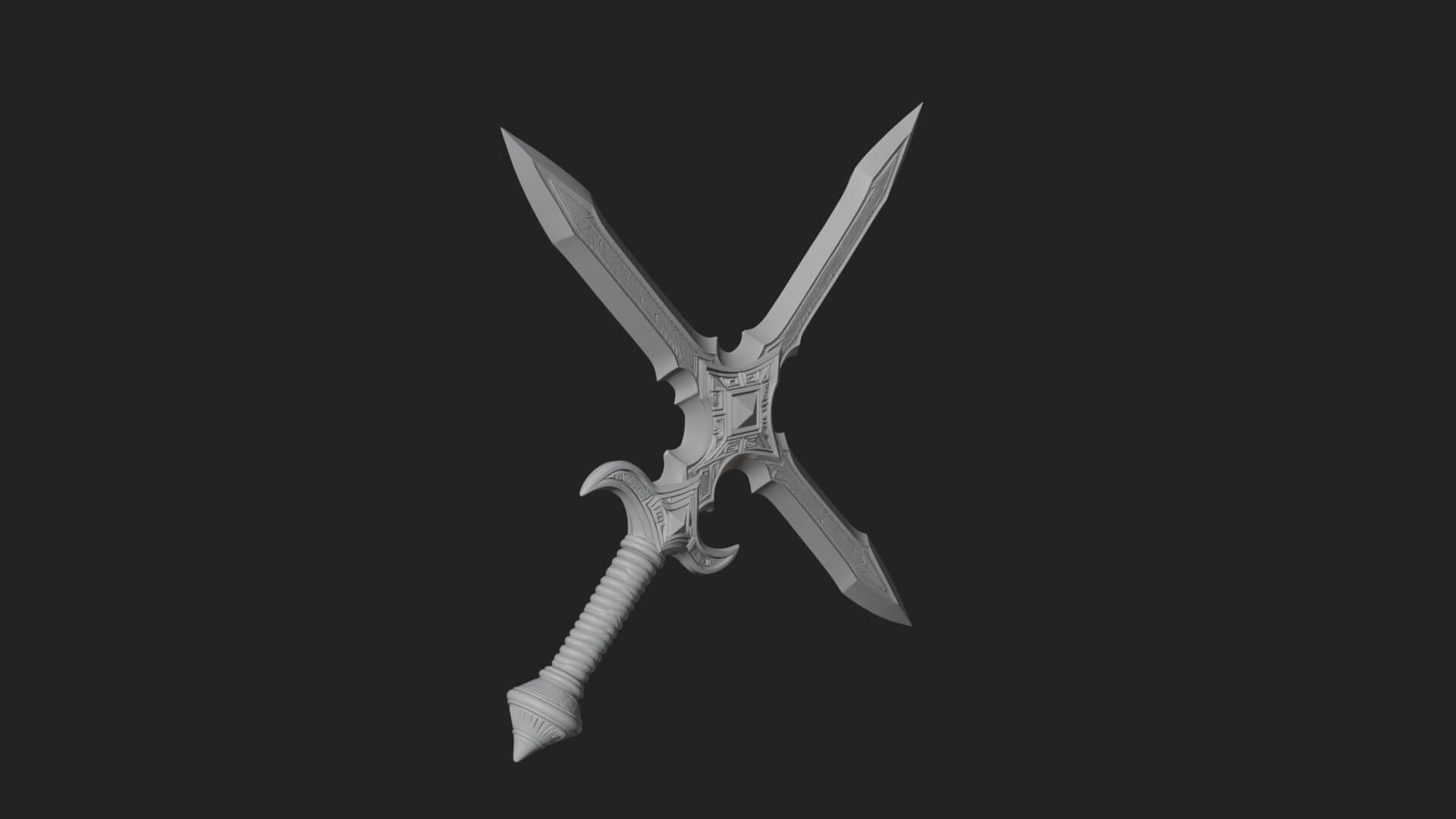 Winged Hilt Longsword Model Design 4 3D Print Model 3D Model