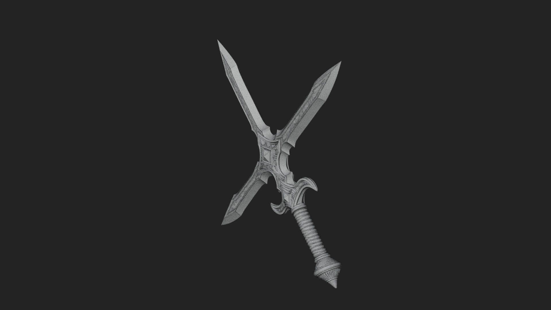 Winged Hilt Longsword Model Design 4 3D Print Model 3D Model