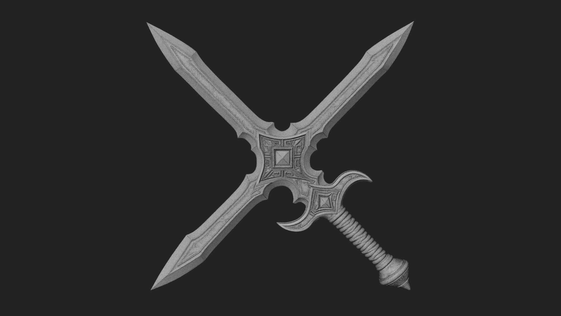 Winged Hilt Longsword Model Design 4 3D Print Model 3D Model