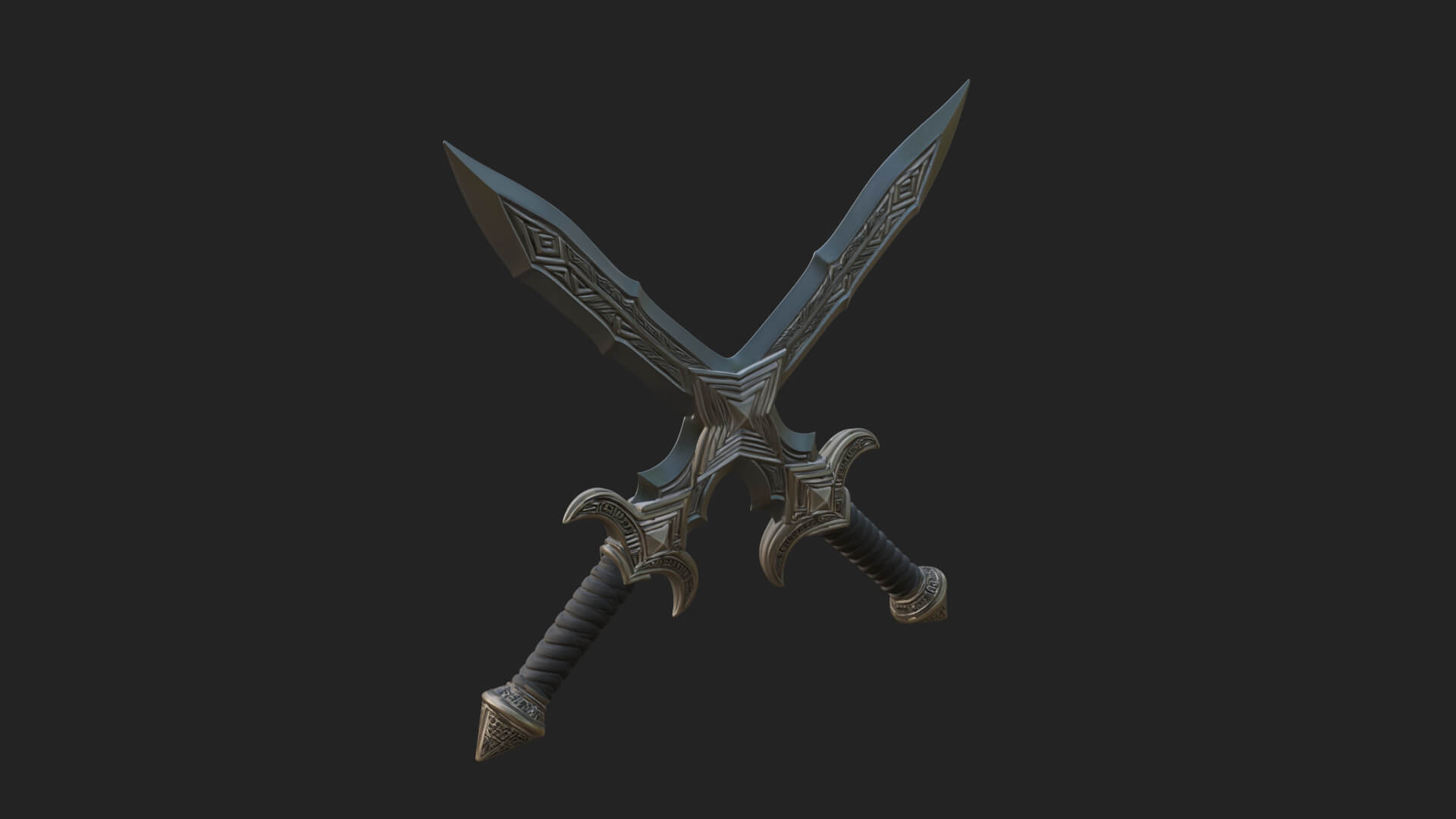 Winged Hilt Longsword Model Design 5 3D Print Model 3D Model