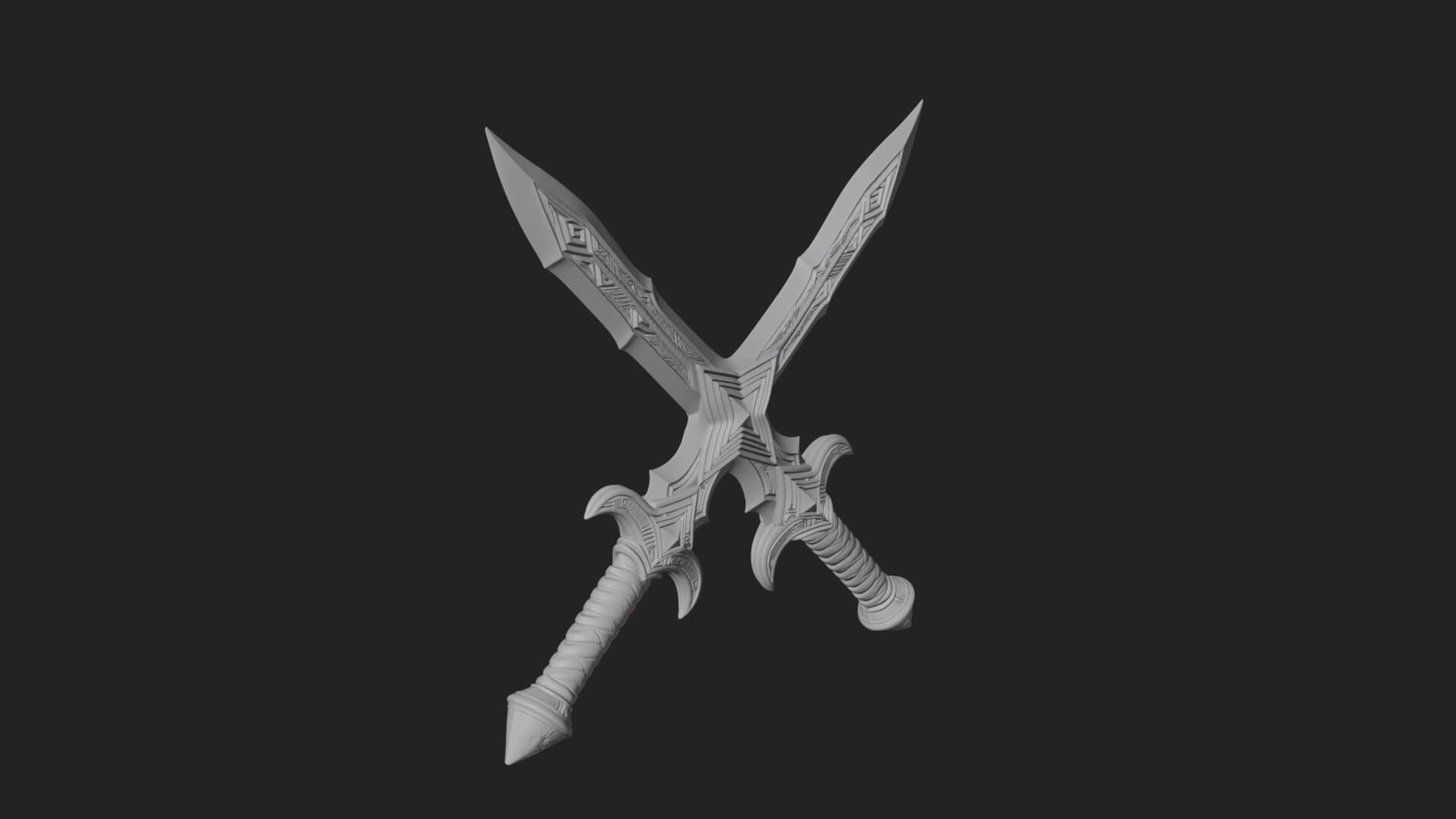 Winged Hilt Longsword Model Design 5 3D Print Model 3D Model