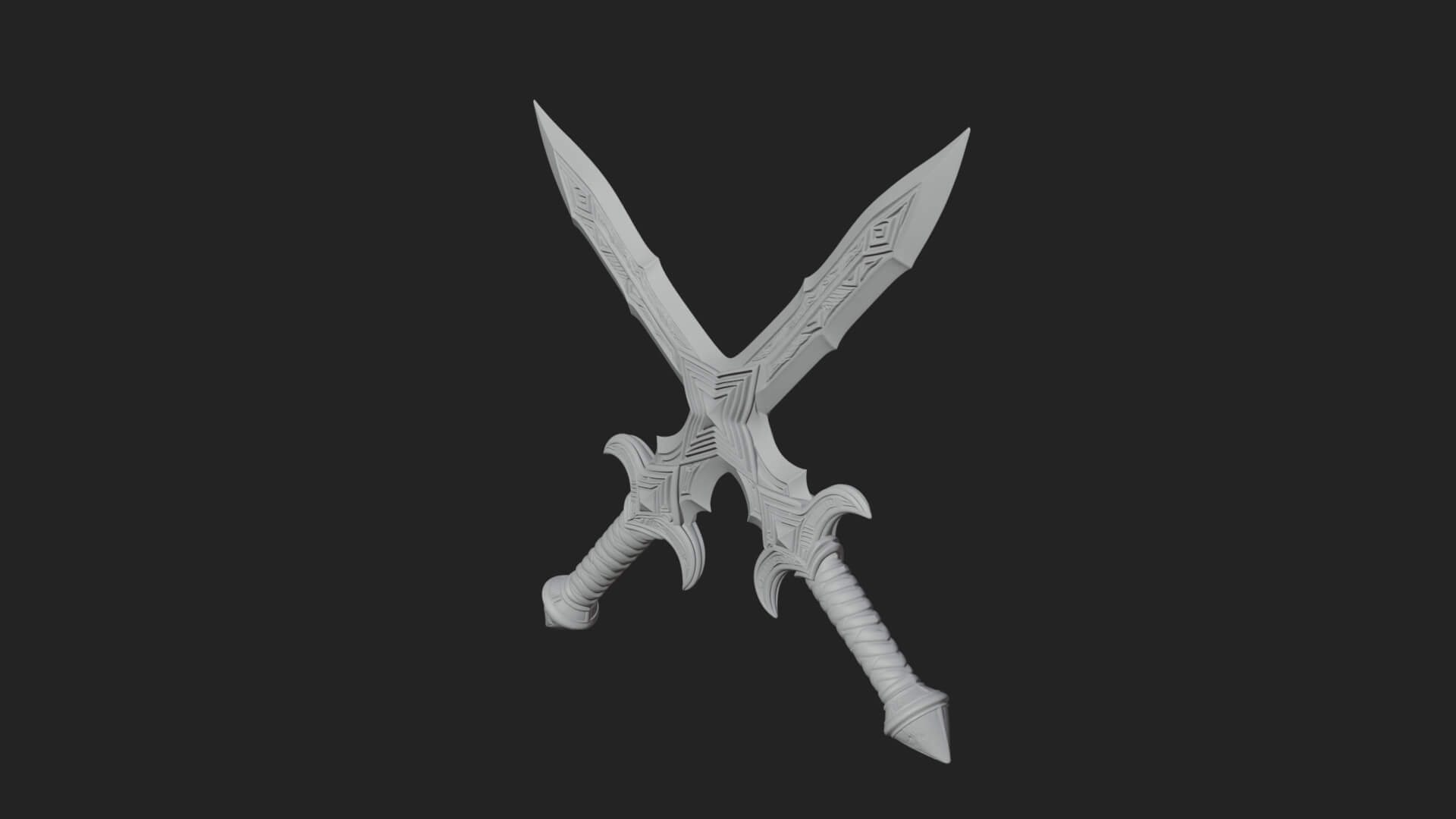 Winged Hilt Longsword Model Design 5 3D Print Model 3D Model