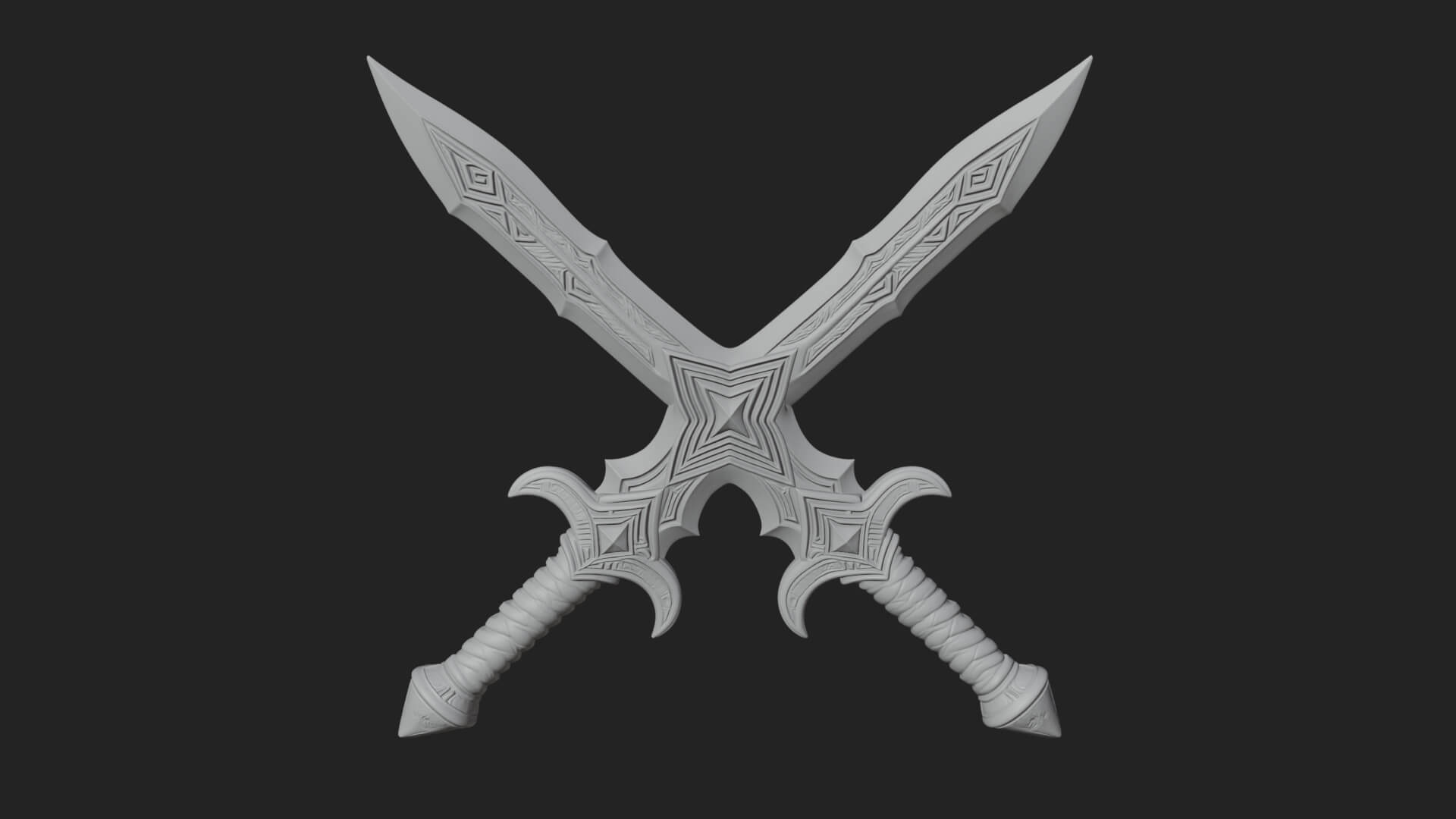 Winged Hilt Longsword Model Design 5 3D Print Model 3D Model
