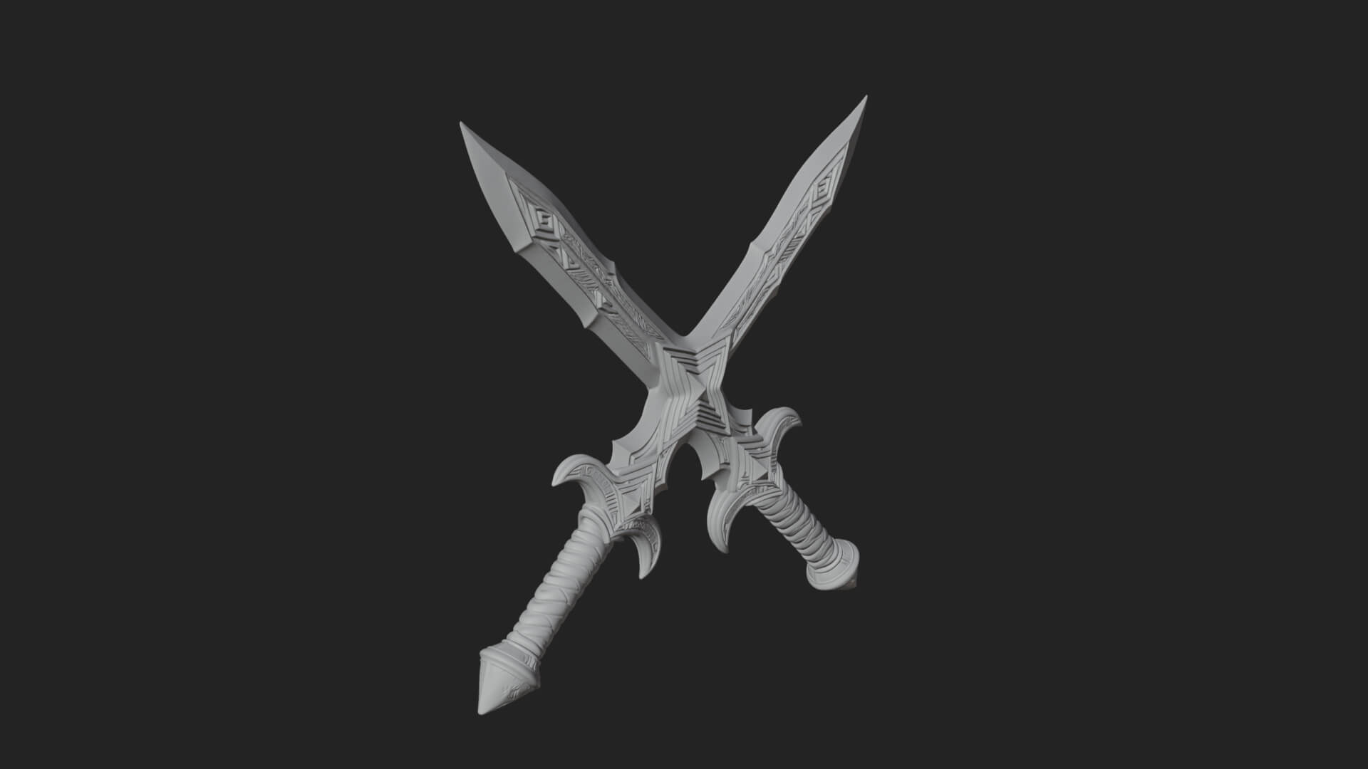Winged Hilt Longsword Model Design 5 3D Print Model 3D Model