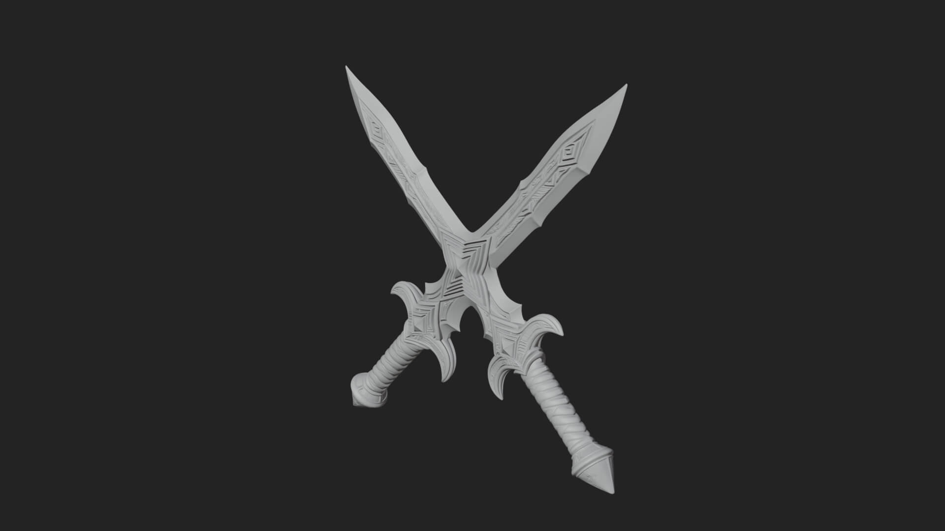 Winged Hilt Longsword Model Design 5 3D Print Model 3D Model