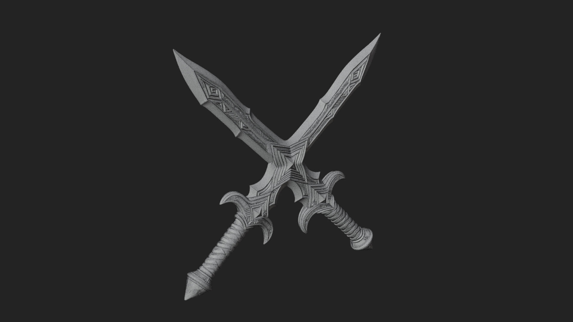 Winged Hilt Longsword Model Design 5 3D Print Model 3D Model