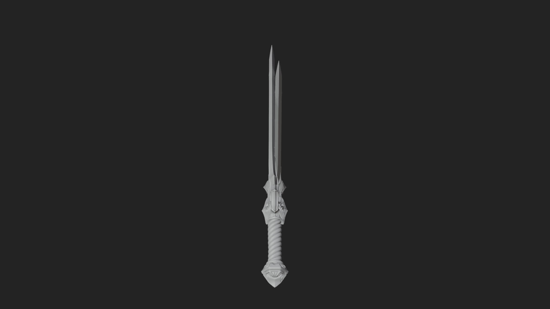 Winged Hilt Longsword Model Design 7 3D Print Model 3D Model