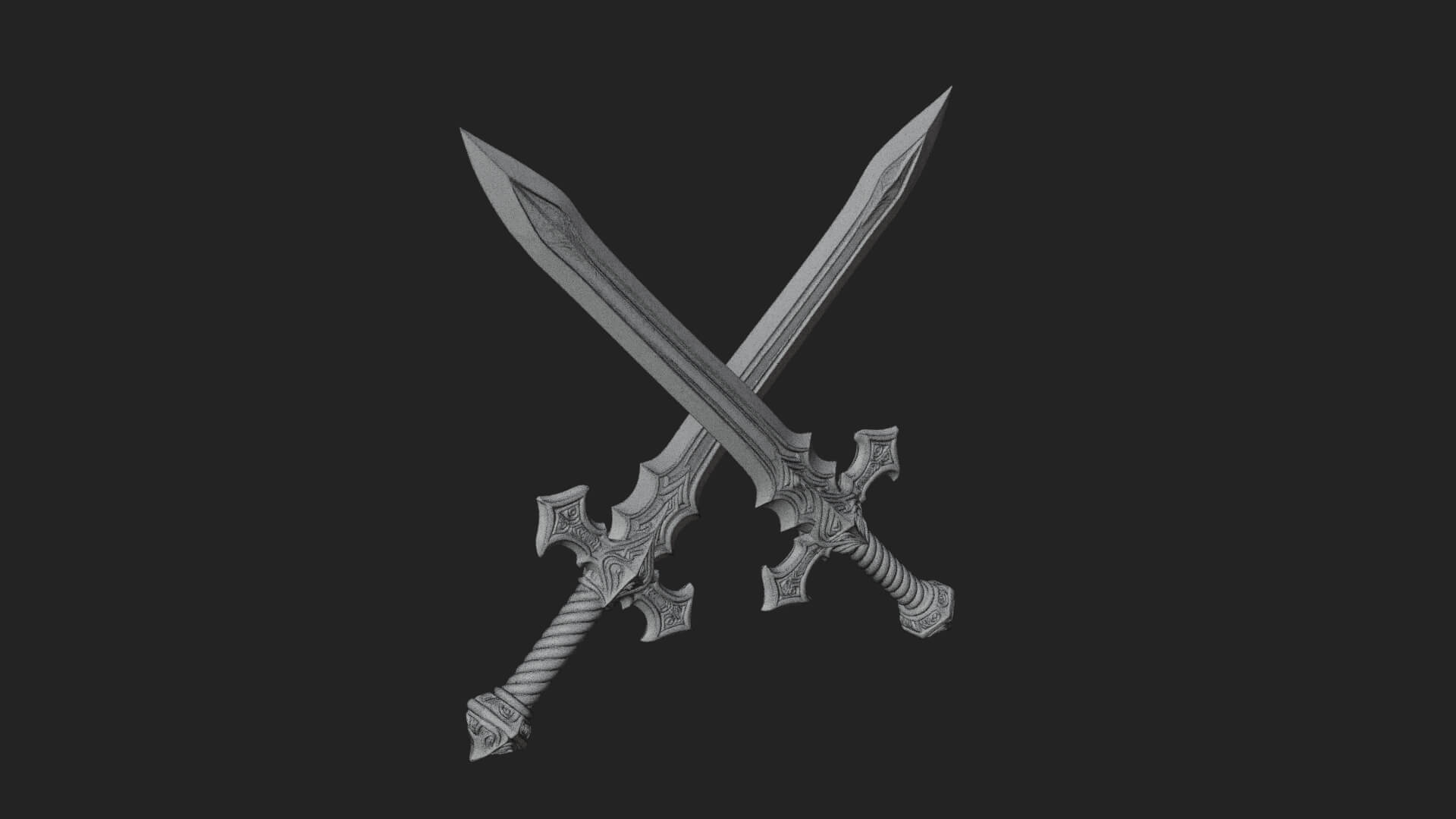 Winged Hilt Longsword Model Design 7 3D Print Model 3D Model