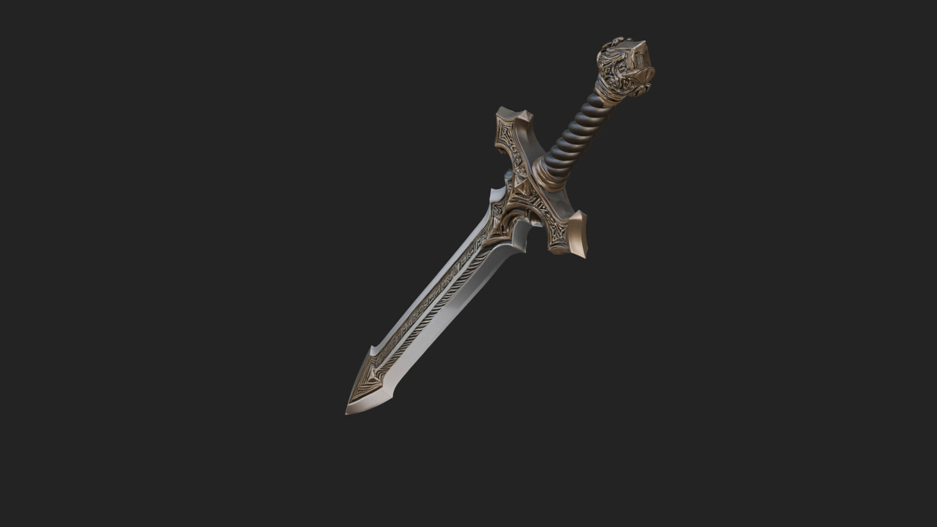 Winged Hilt Longsword Model Design 8 3D Print Model 3D Model