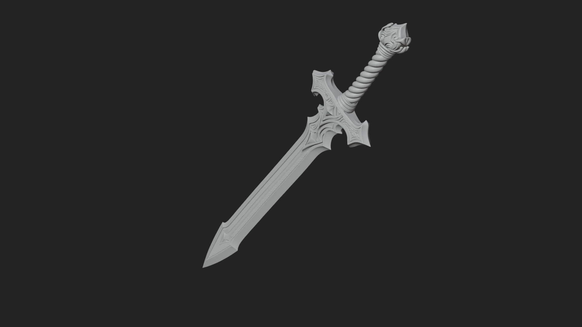 Winged Hilt Longsword Model Design 8 3D Print Model 3D Model