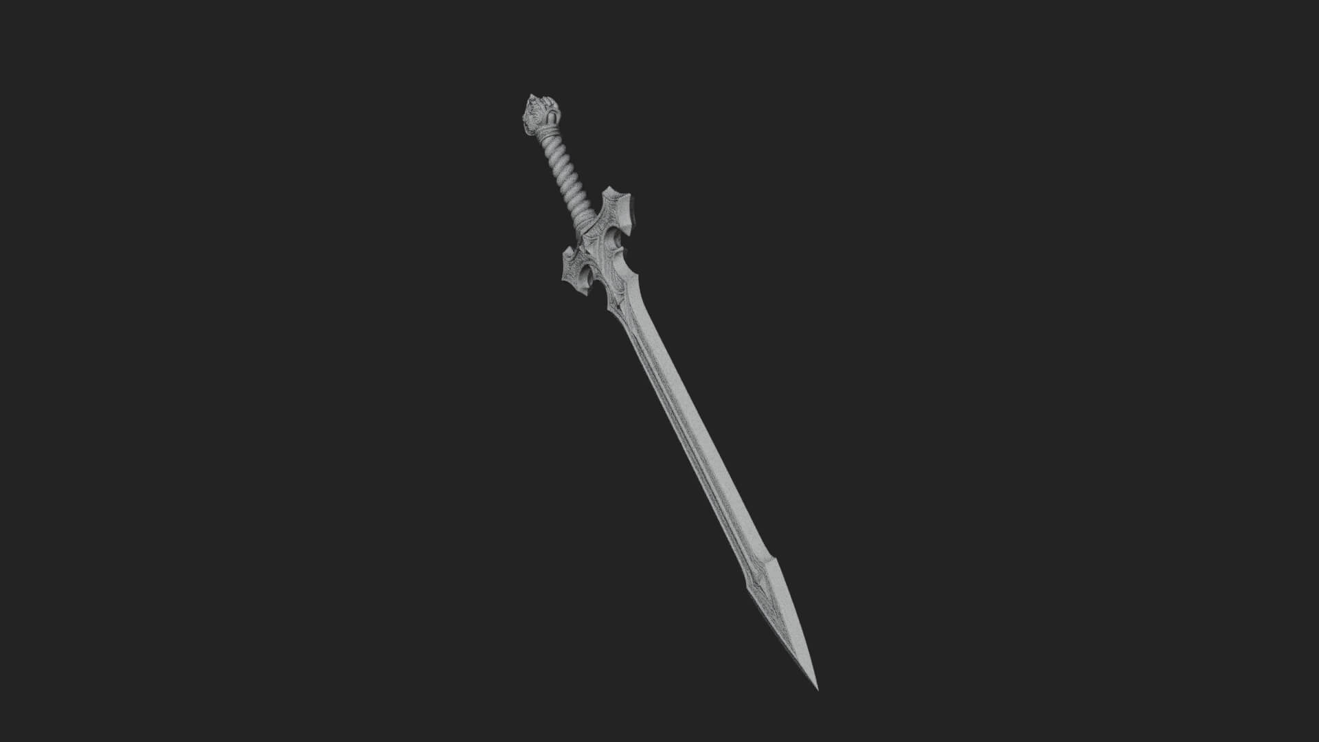 Winged Hilt Longsword Model Design 8 3D Print Model 3D Model