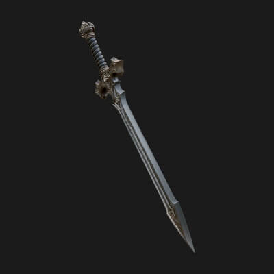 Winged Hilt Longsword Model Design 8 3D Print Model
