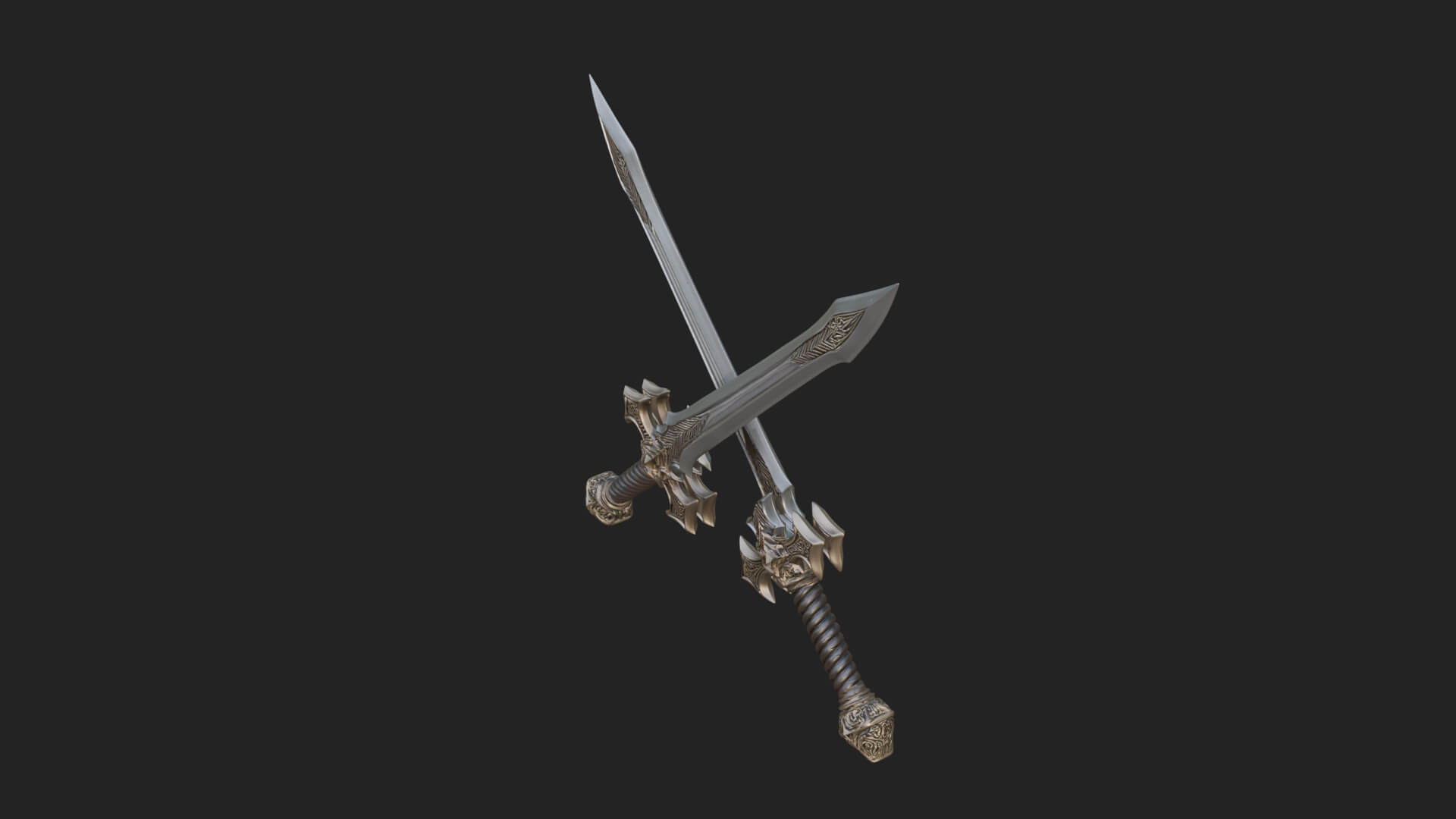 Winged Hilt Longsword Model Design 9 3D Print Model 3D Model