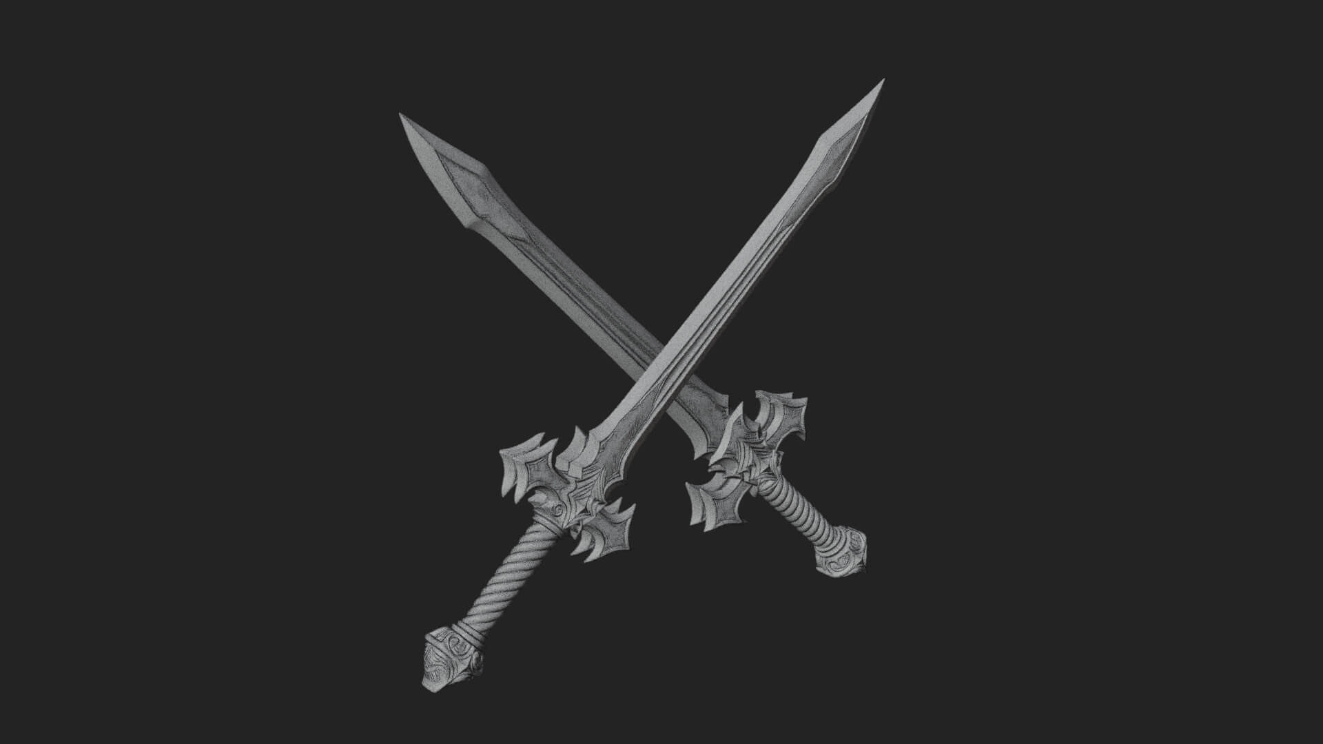 Winged Hilt Longsword Model Design 9 3D Print Model 3D Model