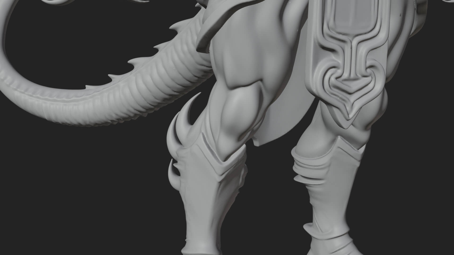 Winged Horned Demon Statue Design 1 3D Print Model 3D Model