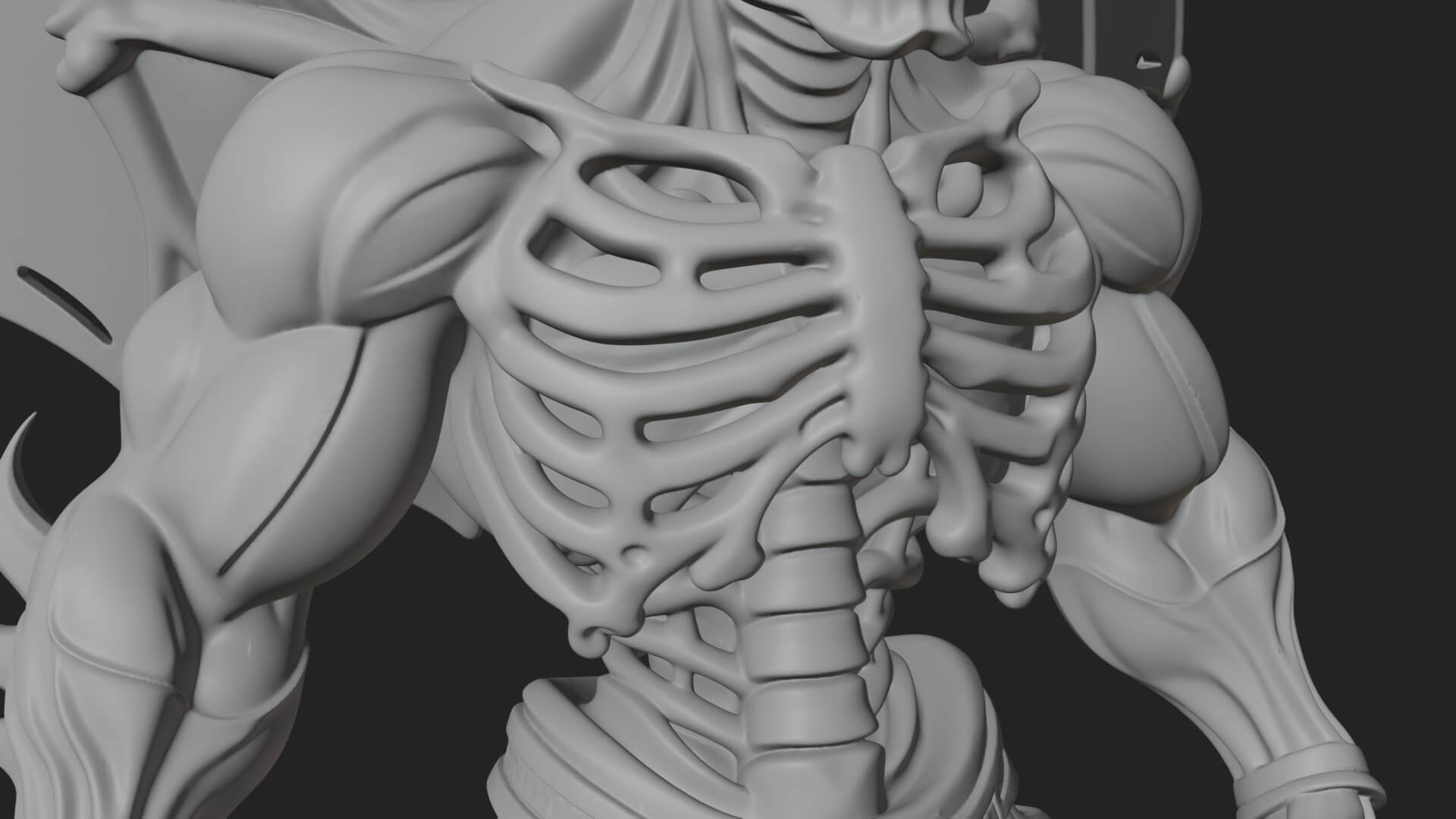 Winged Horned Demon Statue Design 10 3d Print Model 3D Model