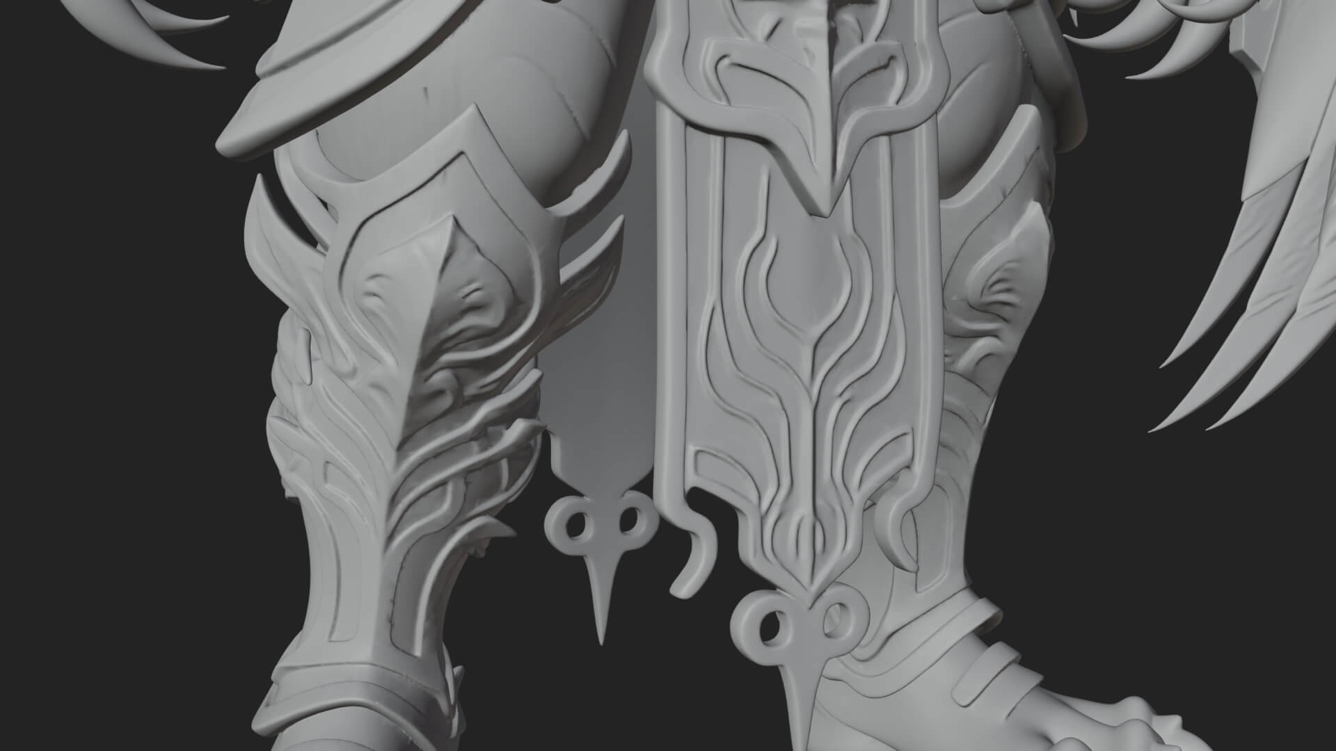 Winged Horned Demon Statue Design 11 3D Print Model 3D Model