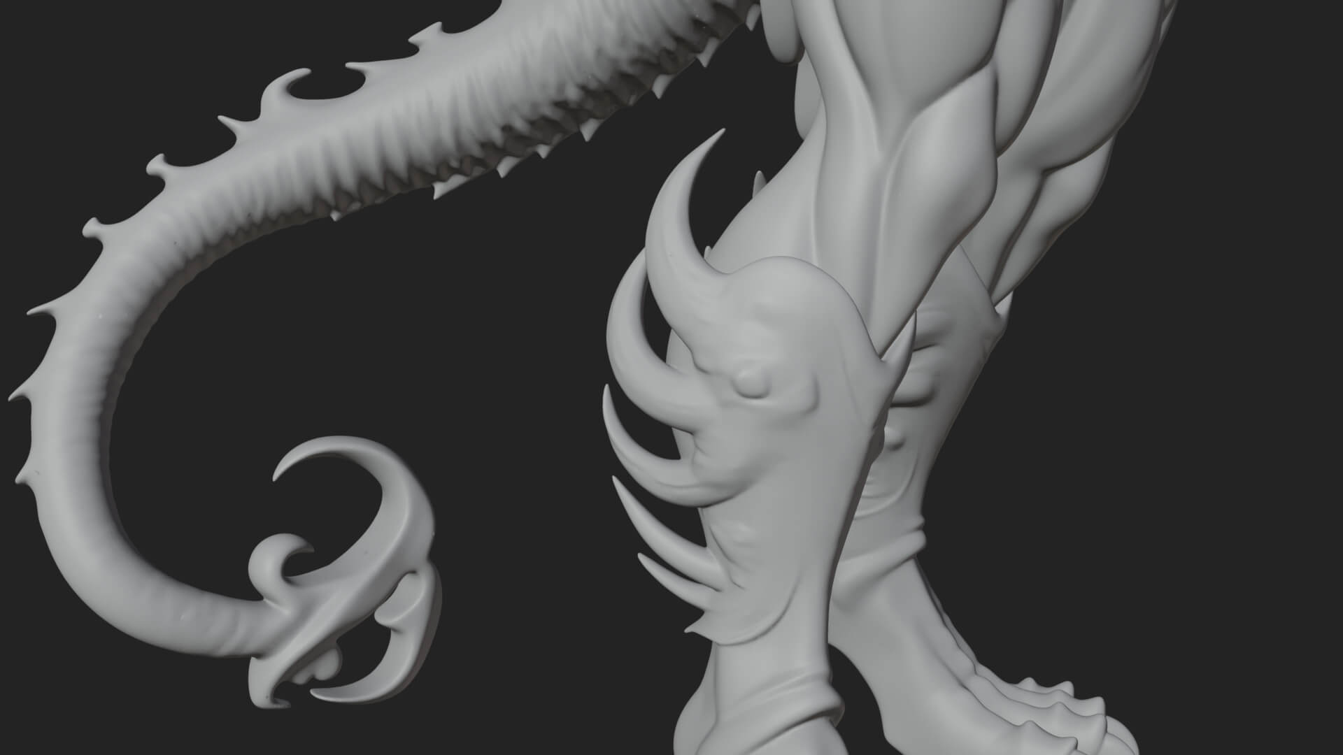 Winged Horned Demon Statue Design 13 3D Print Model 3D Model