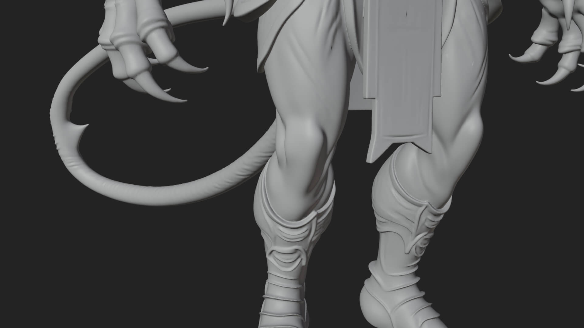 Winged Horned Demon Statue Design 14 3d Print Model 3D Model