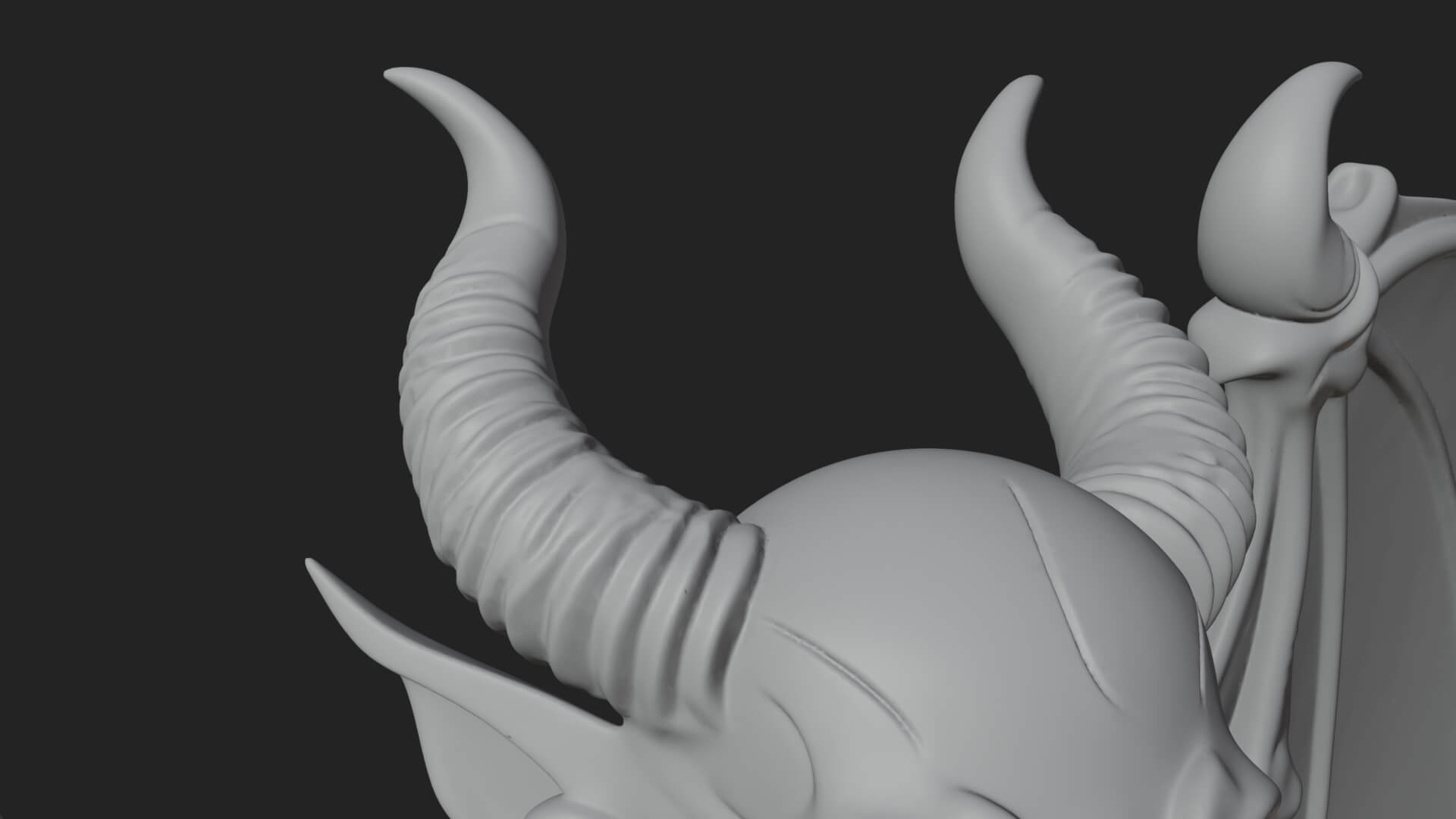 Winged Horned Demon Statue Design 15 3D Print Model 3D Model