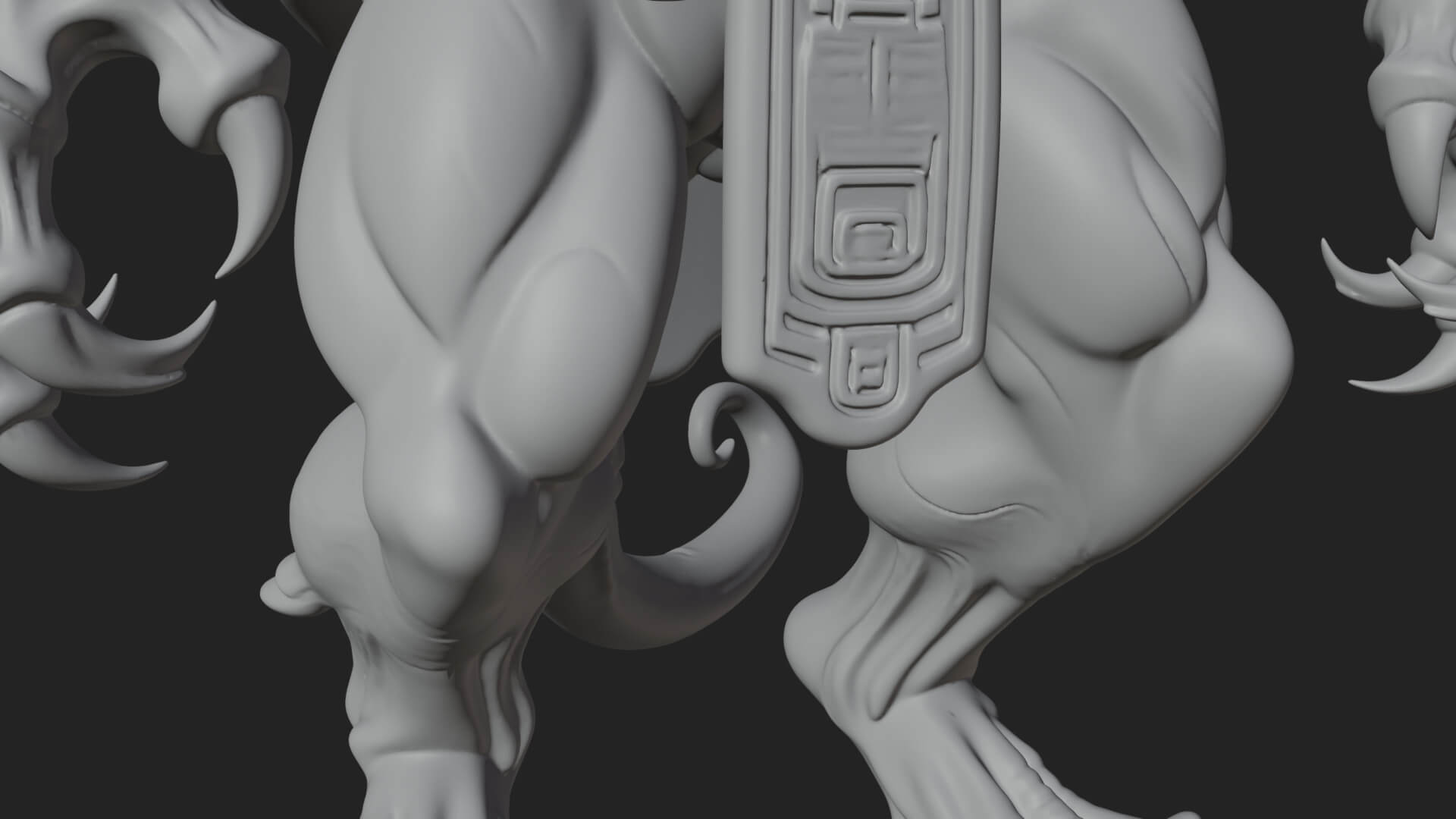 Winged Horned Demon Statue Design 15 3D Print Model 3D Model