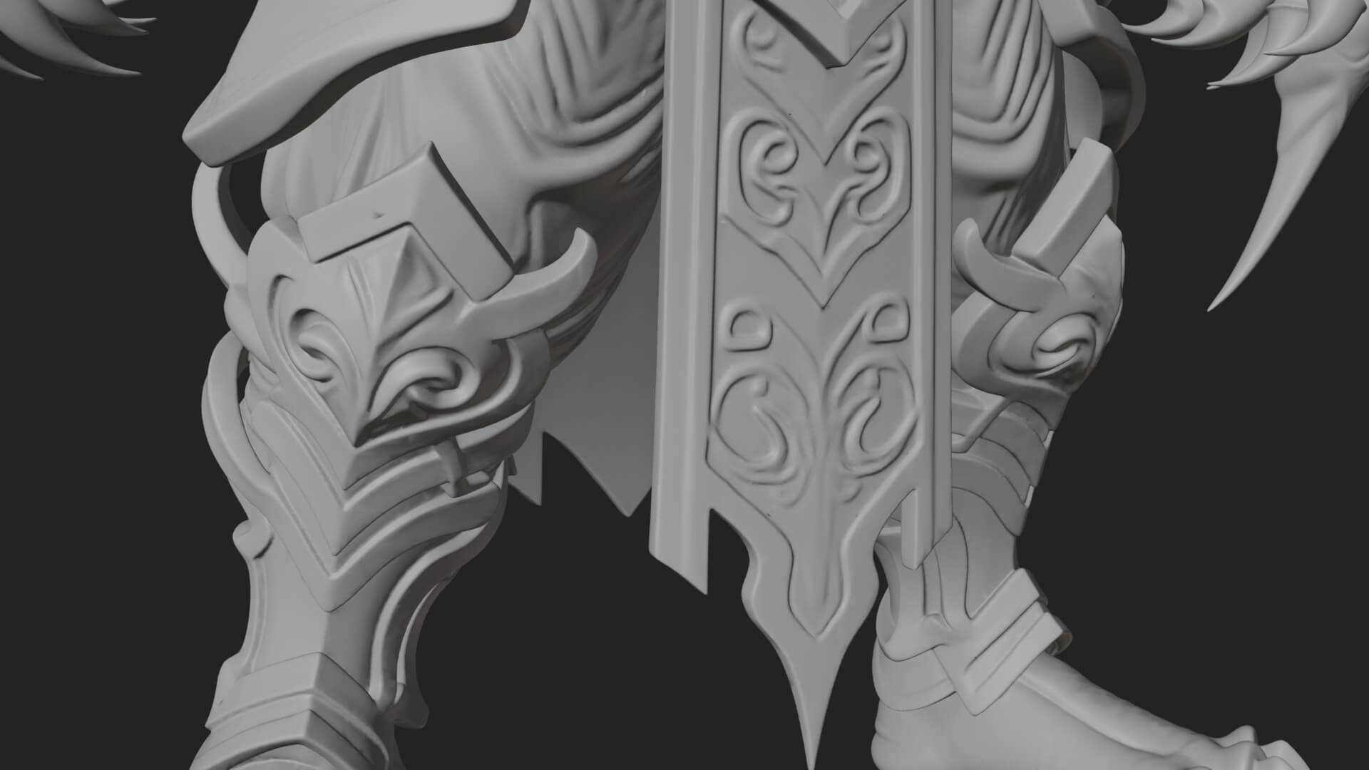 Winged Horned Demon Statue Design 16 3D Print Model 3D Model