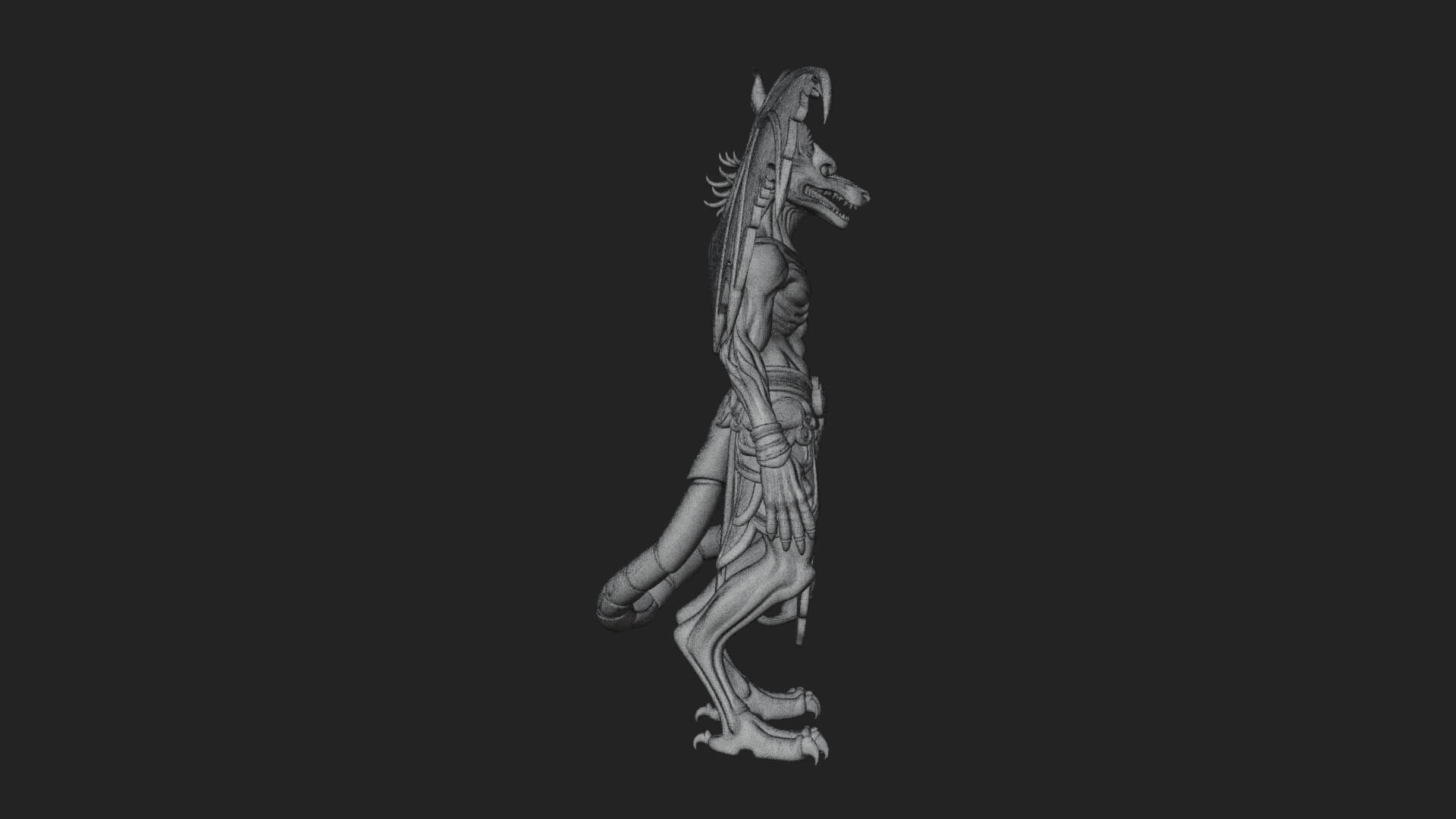 Winged Horned Demon Statue Design 17 3D Print Model 3D Model