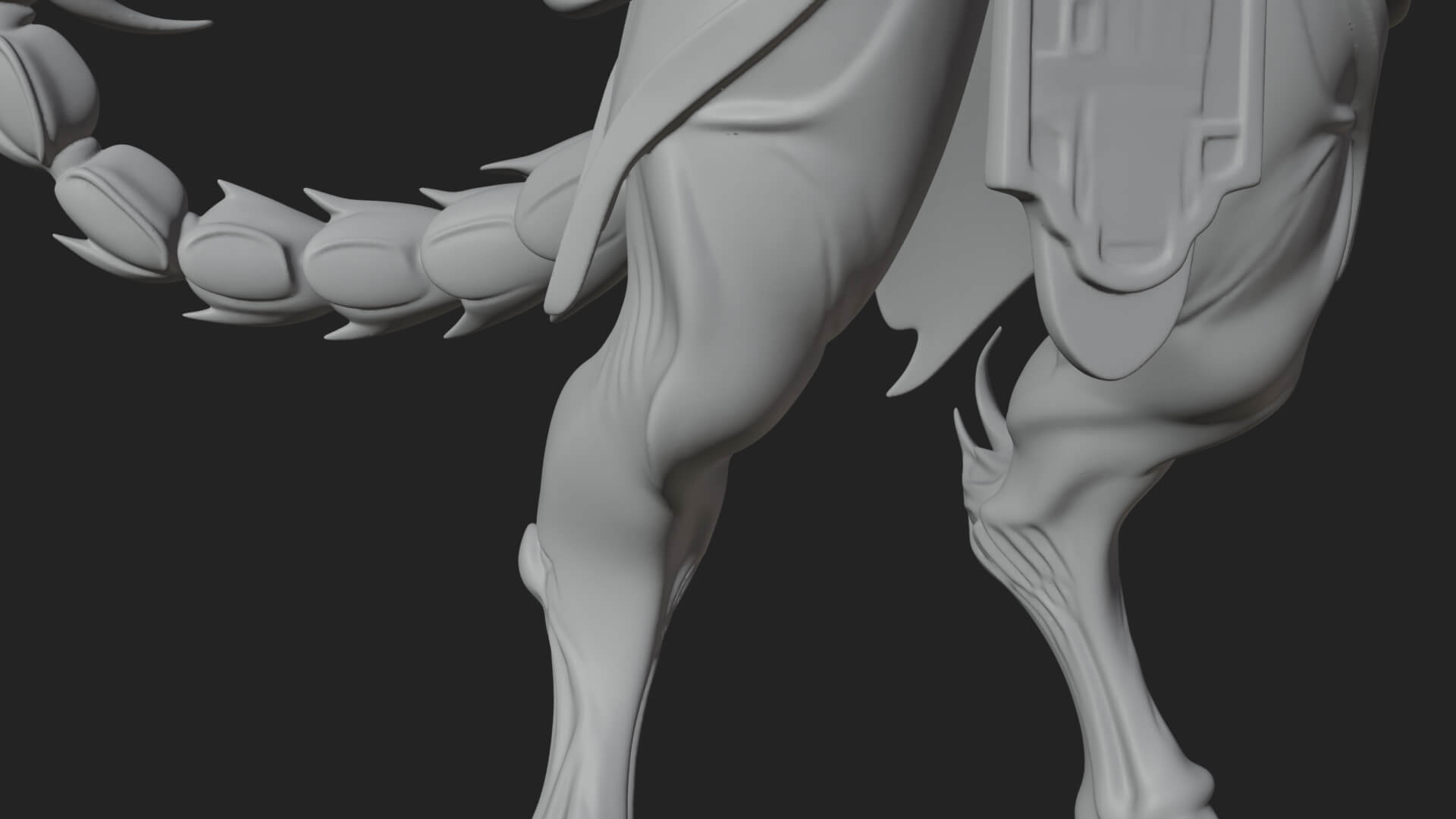Winged Horned Demon Statue Design 19 3D Print Model 3D Model