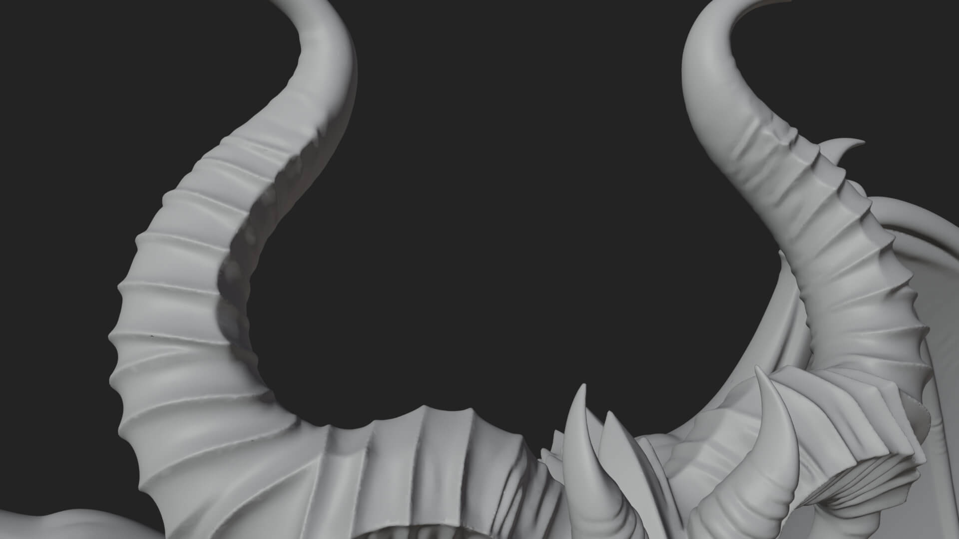 Winged Horned Demon Statue Design 2 3D Print Model 3D Model