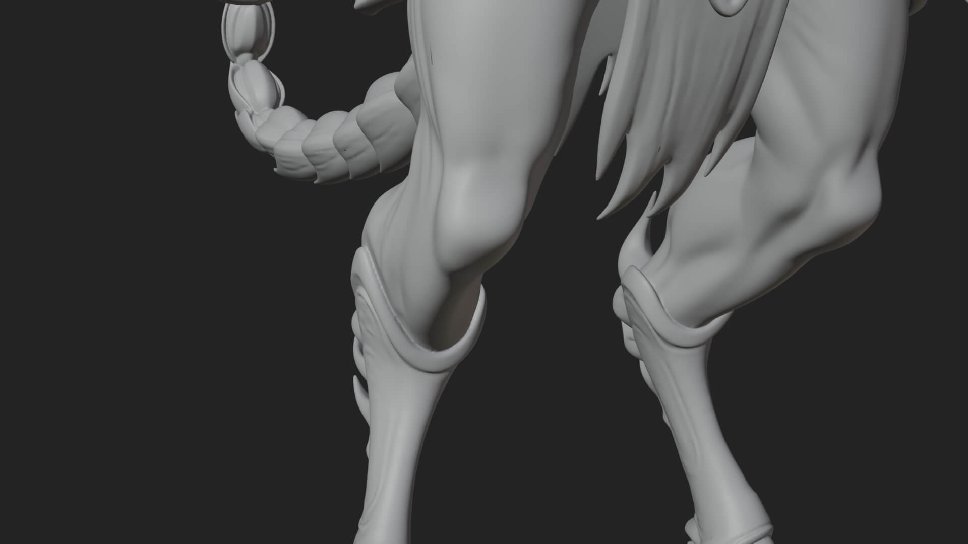 Winged Horned Demon Statue Design 20 3D Print Model 3D Model
