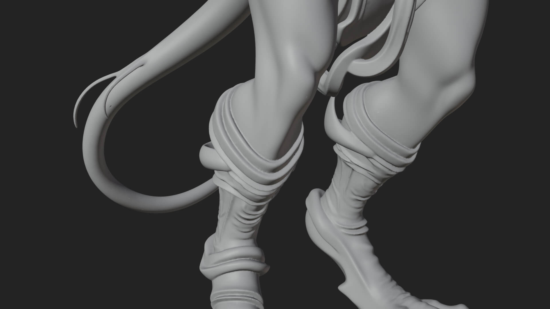 Winged Horned Demon Statue Design 3 3D Print Model 3D Model