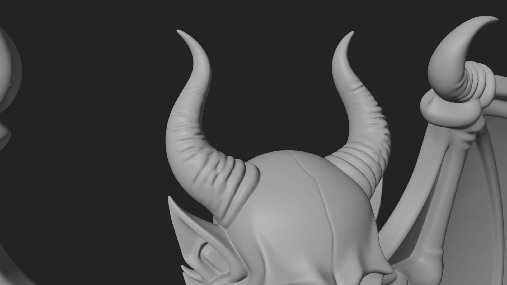 Winged Horned Demon Statue Design 4 3D Print Model 3D Model