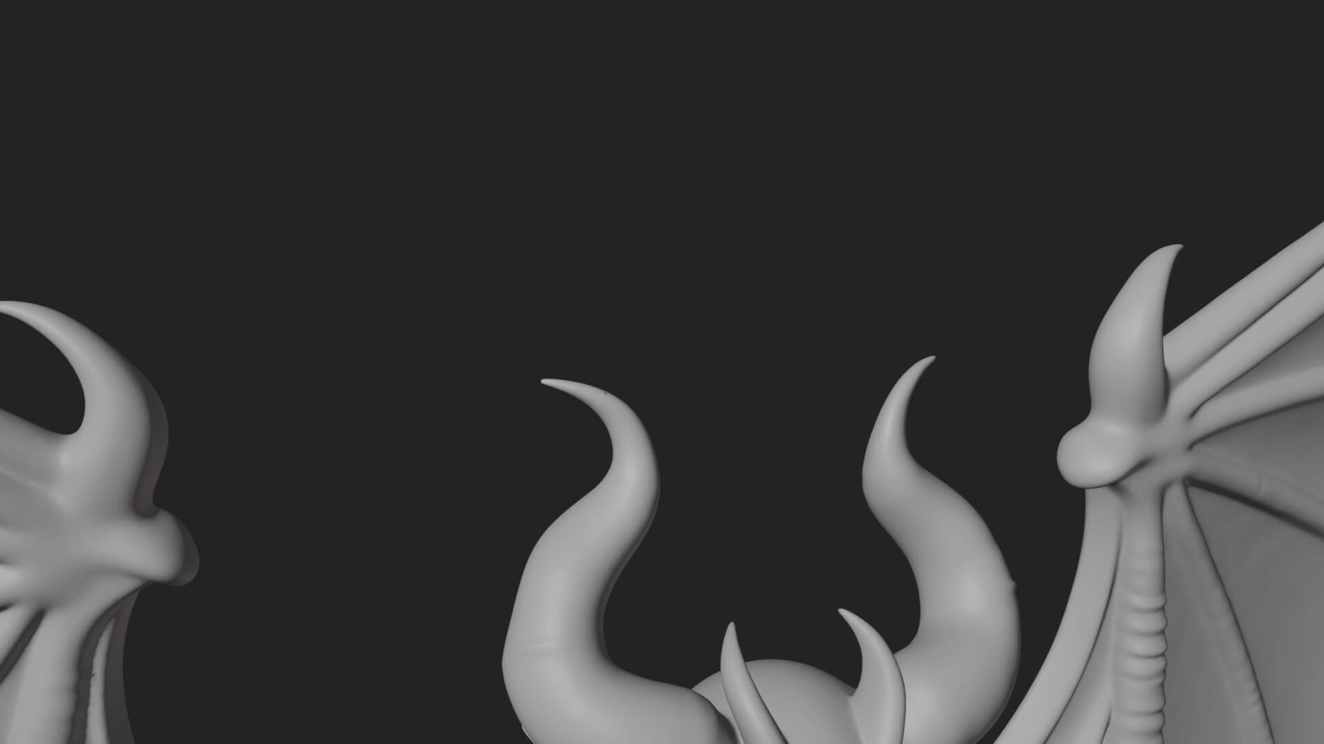 Winged Horned Demon Statue Design 5 3D Print Model 3D Model