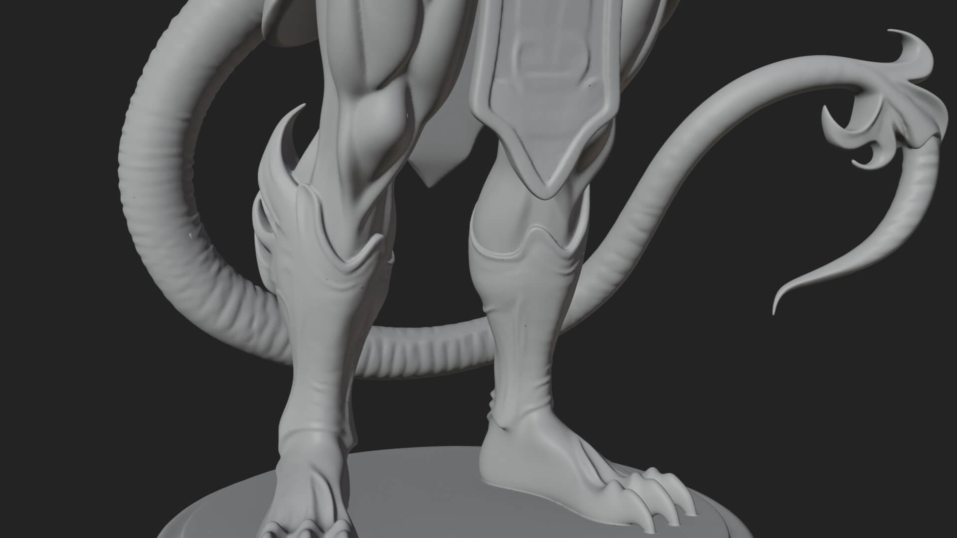 Winged Horned Demon Statue Design 5 3D Print Model 3D Model