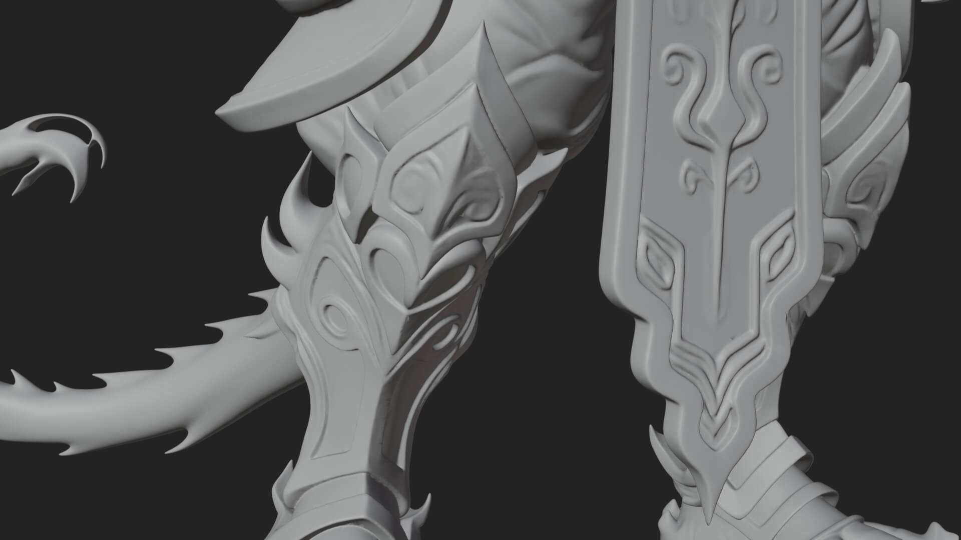 Winged Horned Demon Statue Design 6 3D Print Model 3D Model